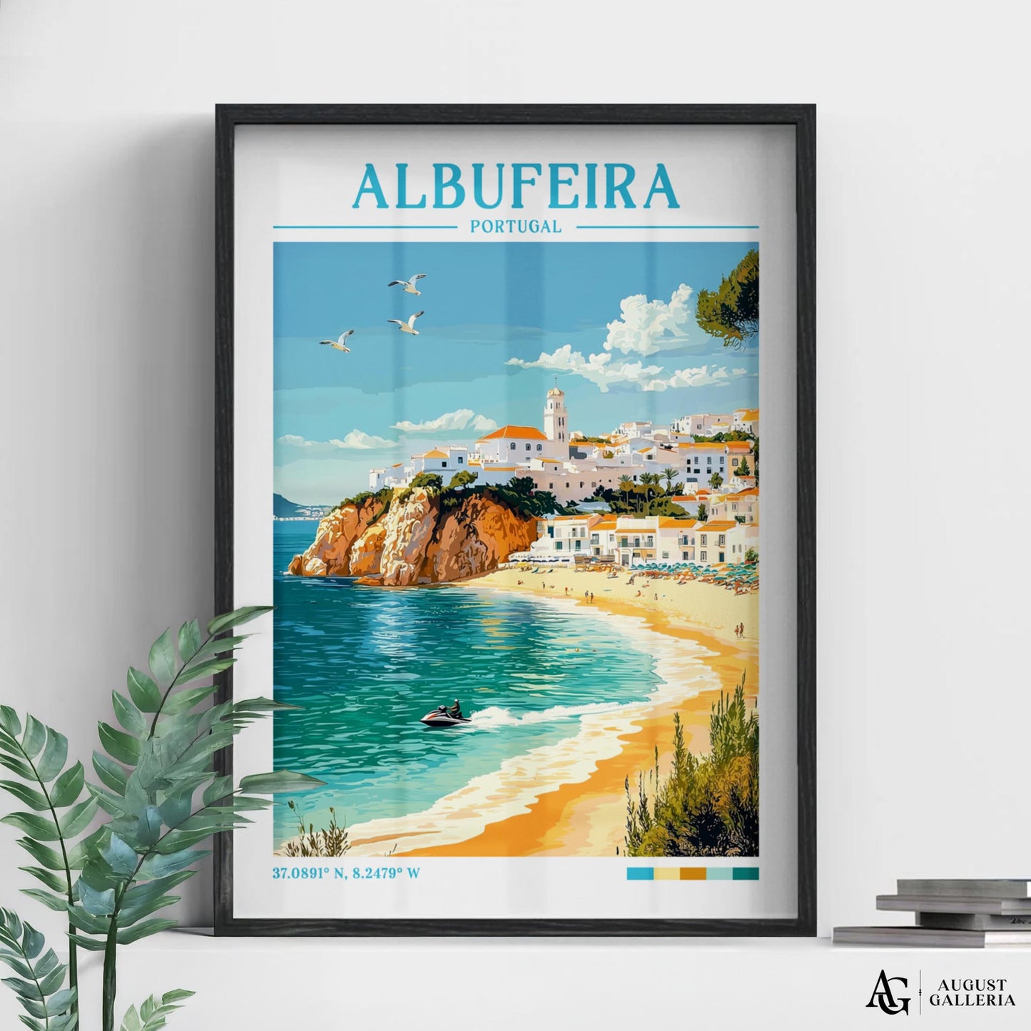Albufeira Portugal Retro Travel Print