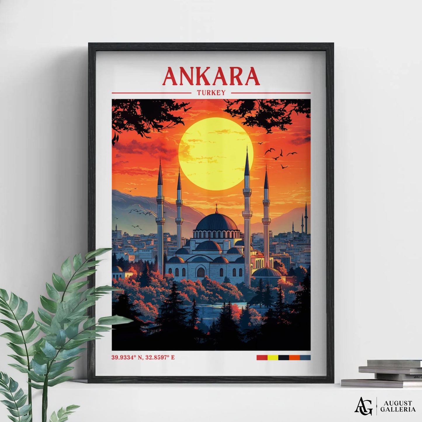 Ankara Turkey Retro Travel Print