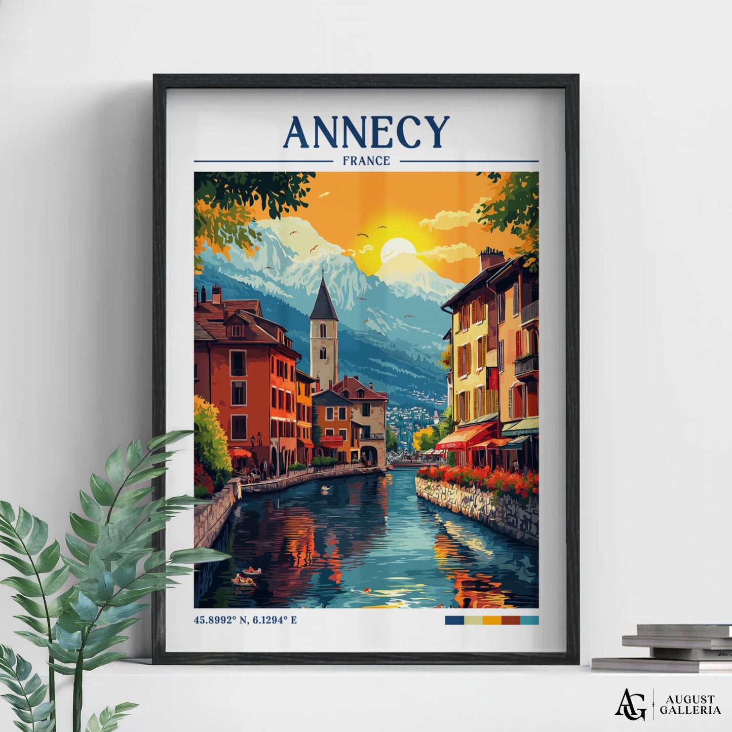 Annecy France Retro Travel Print