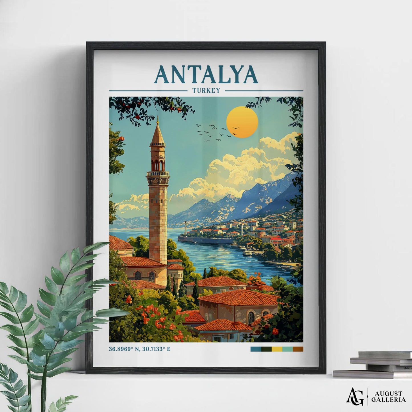 Antalya Turkey Retro Travel Print