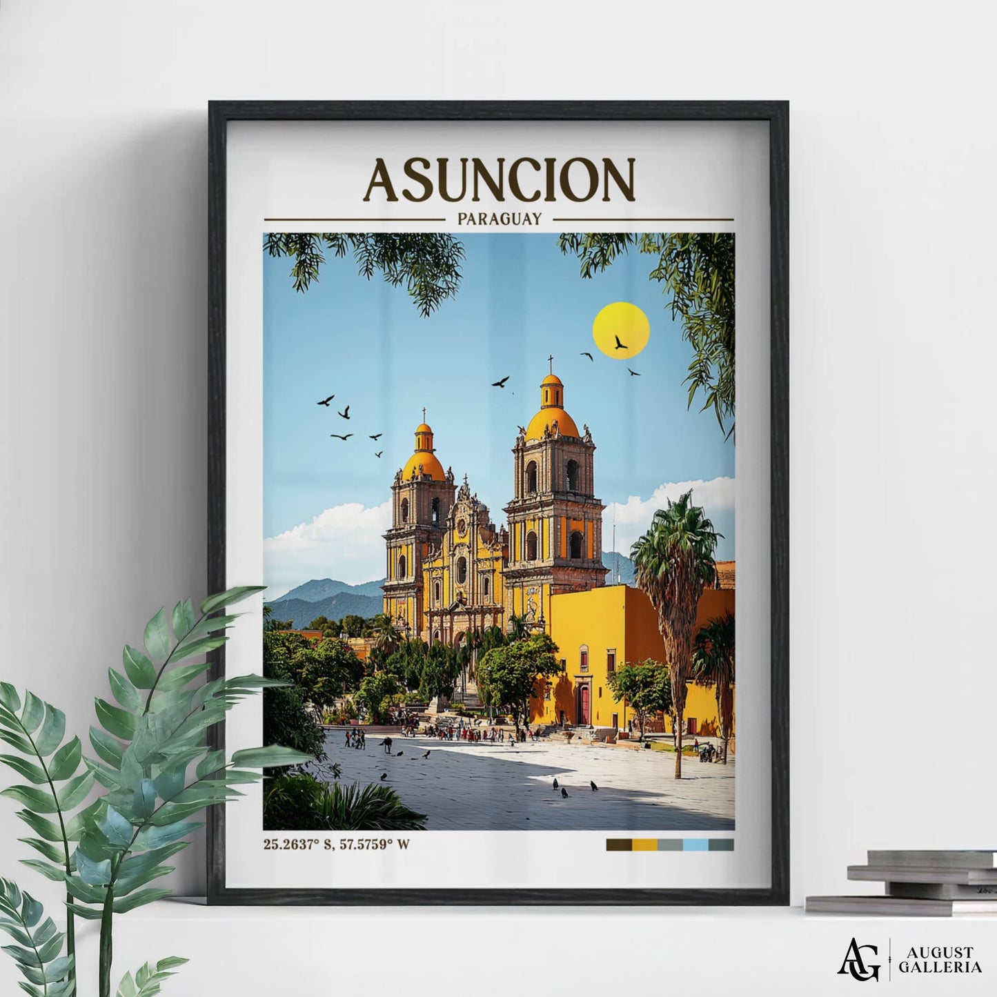 Asunción Paraguay Retro Travel Print