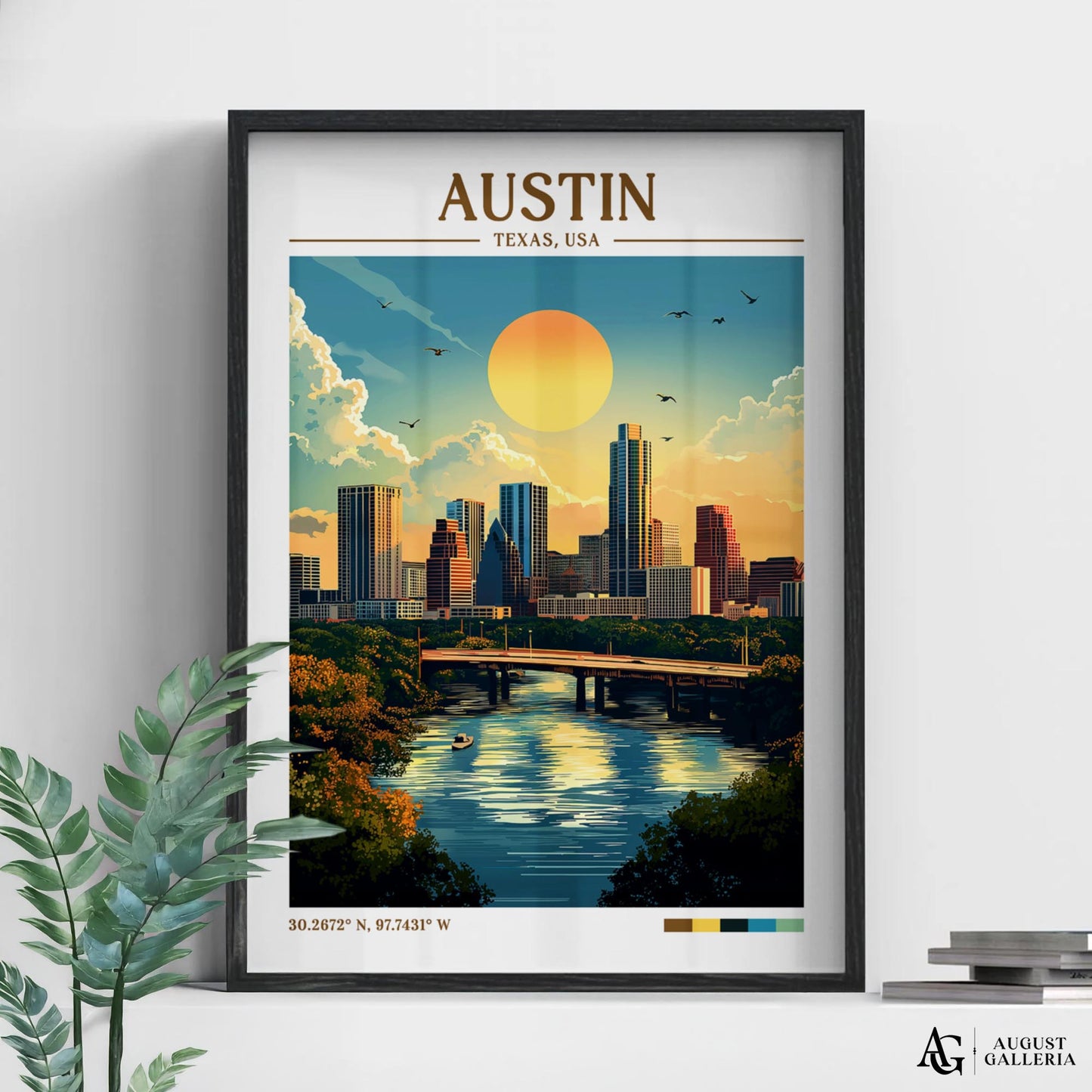 Austin Texas Retro Travel Print