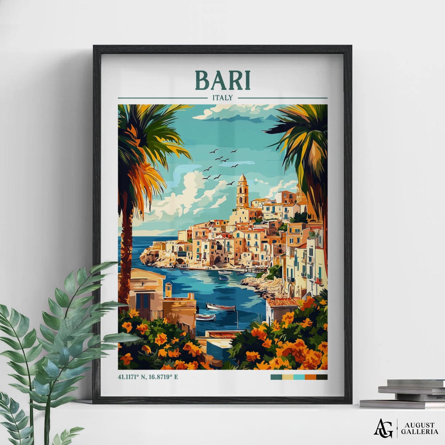 Bari Italy Retro Travel Print