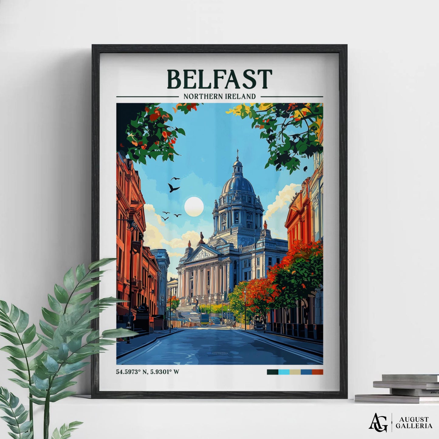 Belfast Northern Ireland Retro Travel Print