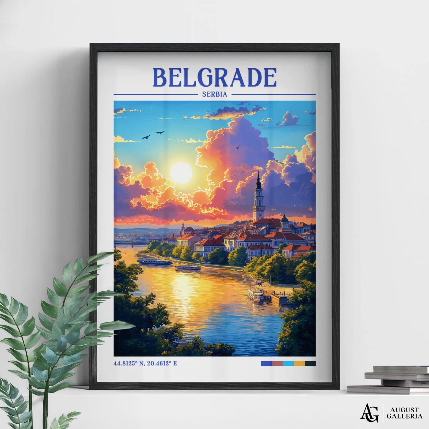 Belgrade Serbia Retro Travel Print