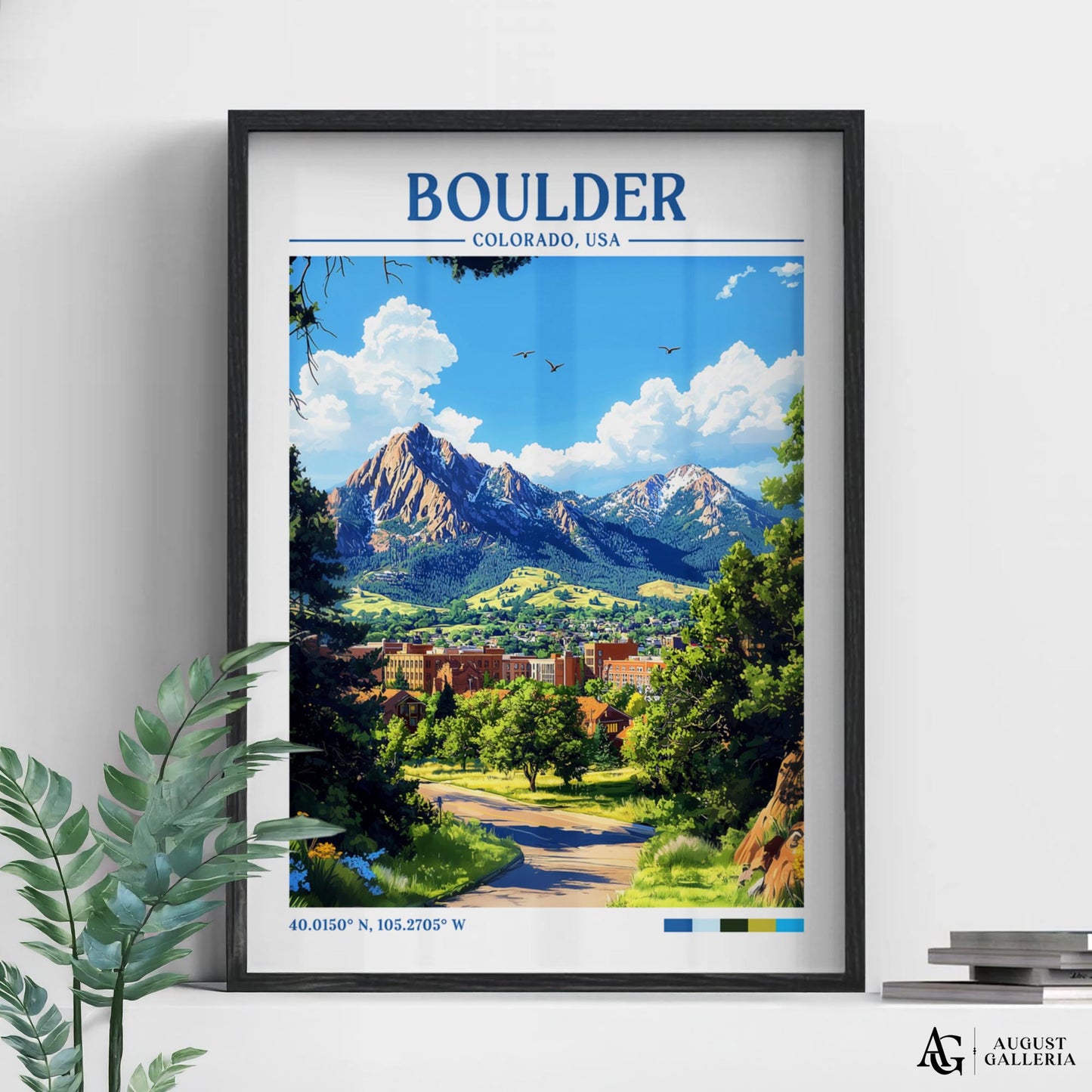 Boulder Colorado Retro Travel Print