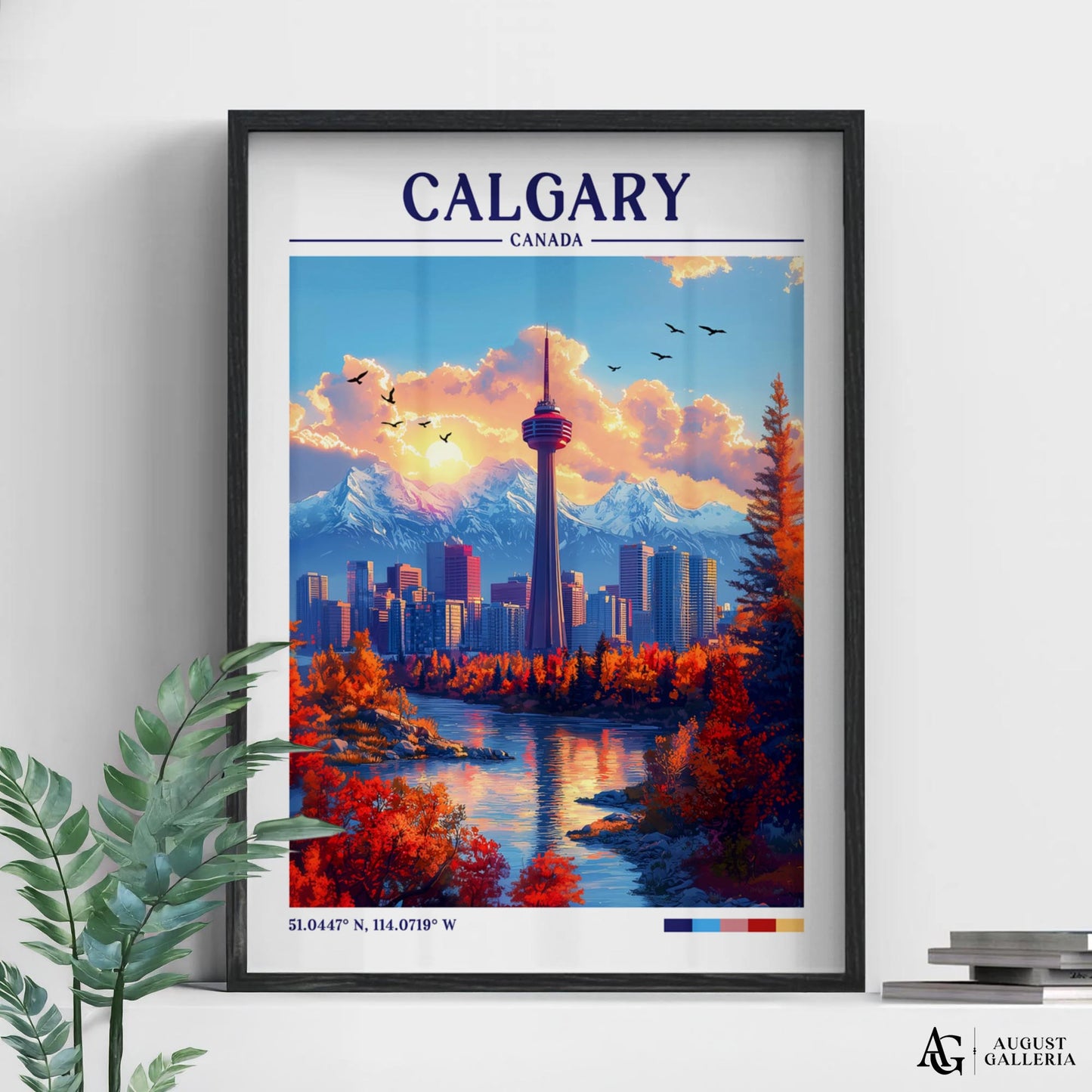 Calgary Canada Retro Travel Print