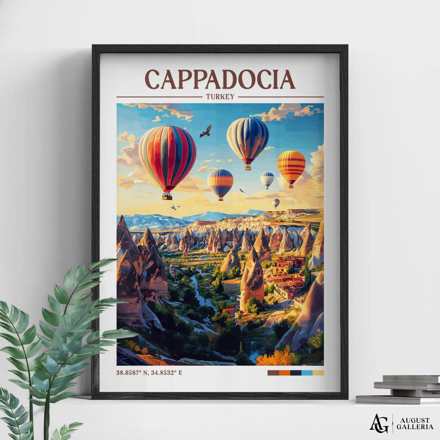 Cappadocia Turkey Retro Travel Print