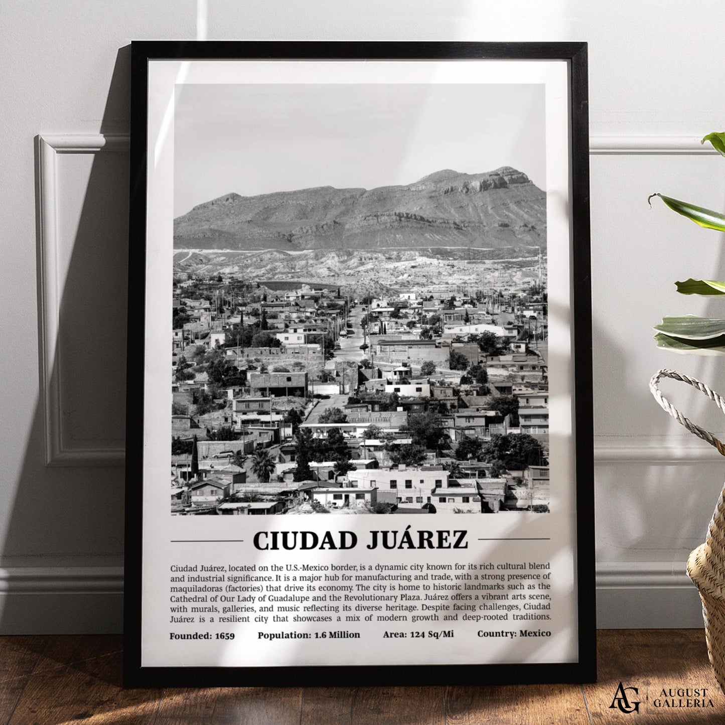 Ciudad Juarez Black & White City Print