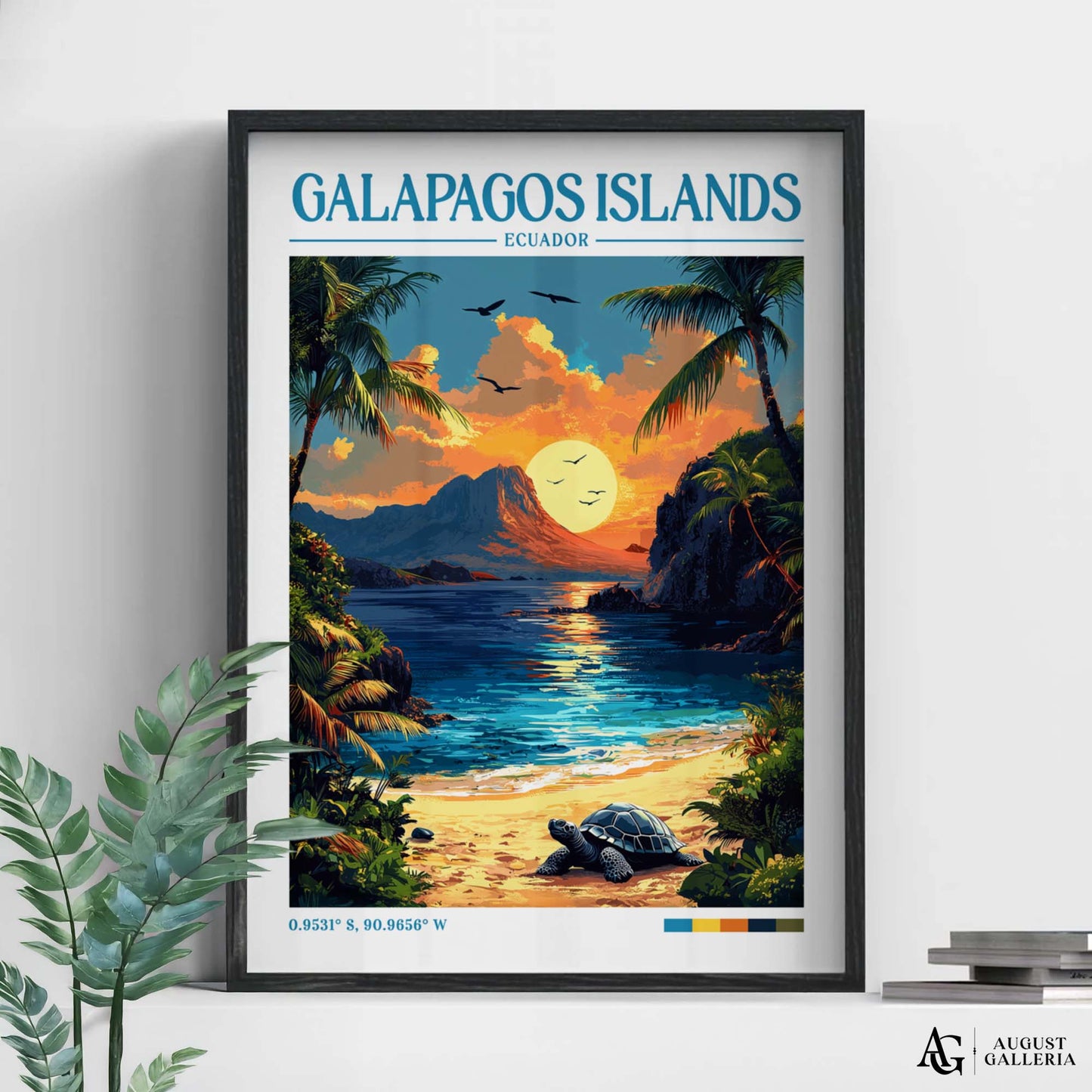 Galápagos Islands Retro Travel Print