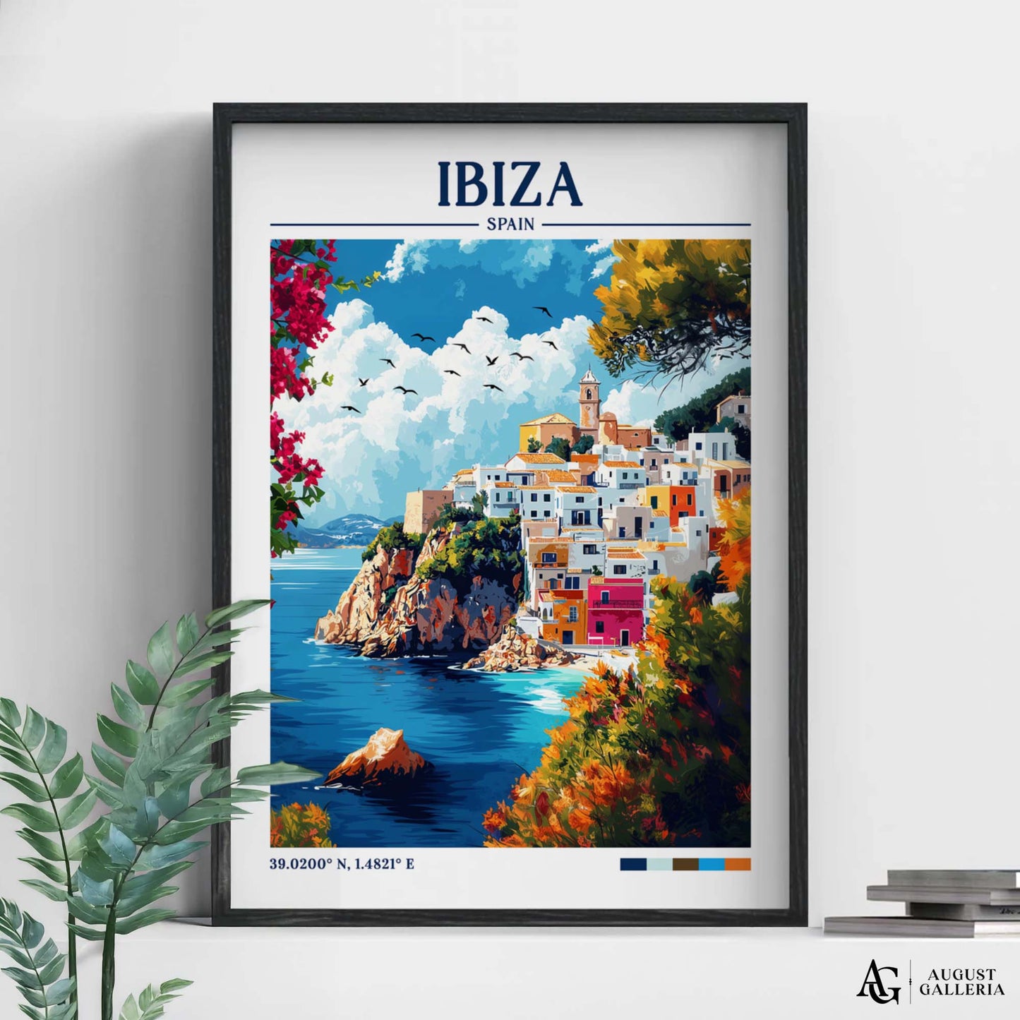 Ibiza Spain Retro Travel Print