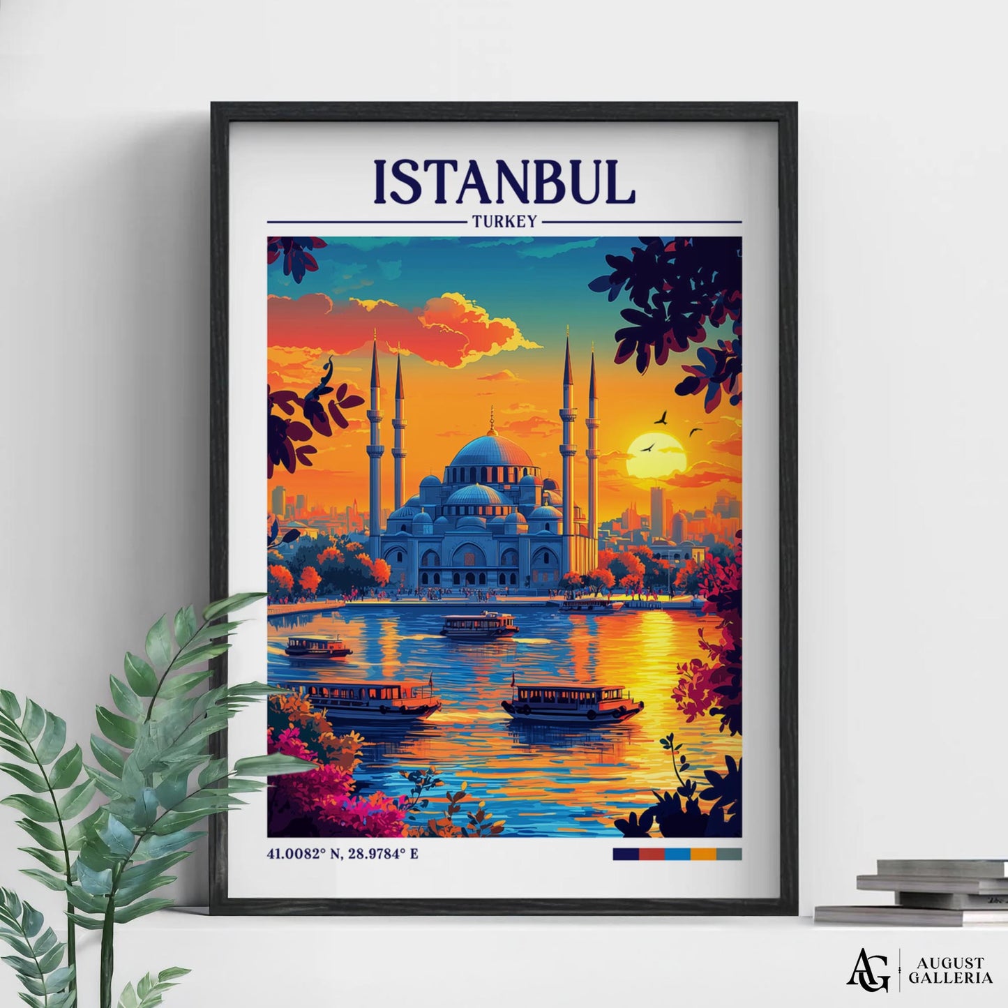 Istanbul Turkey Retro Travel Print