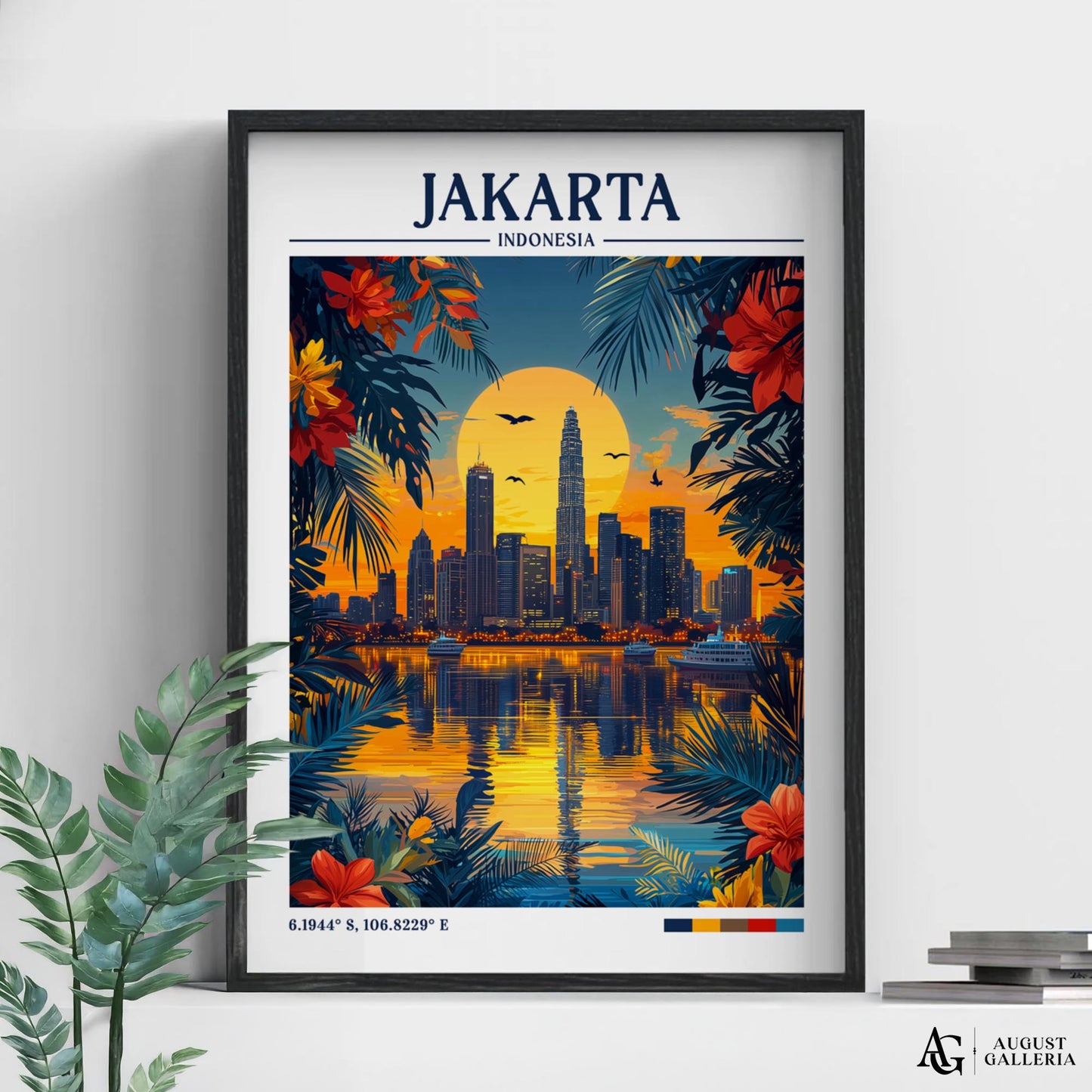 Jakarta Indonesia Retro Travel Print