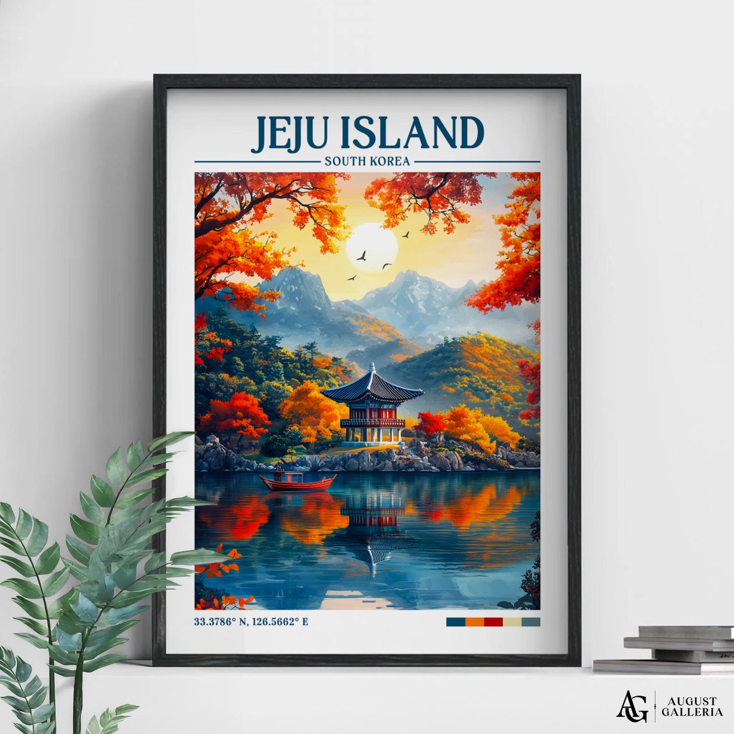 Jeju Island South Korea Retro Travel Print