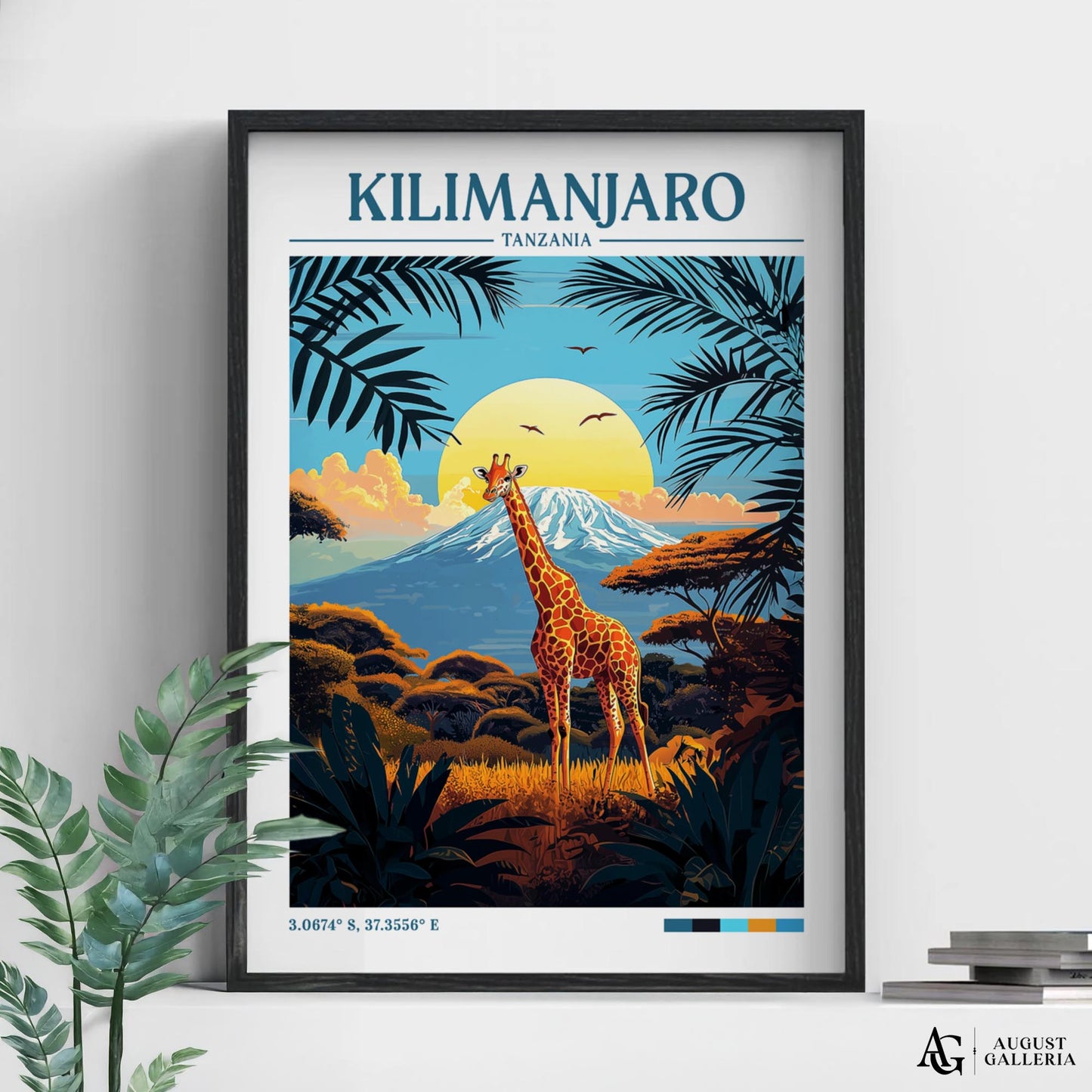 Kilimanjaro Tanzania Retro Travel Print