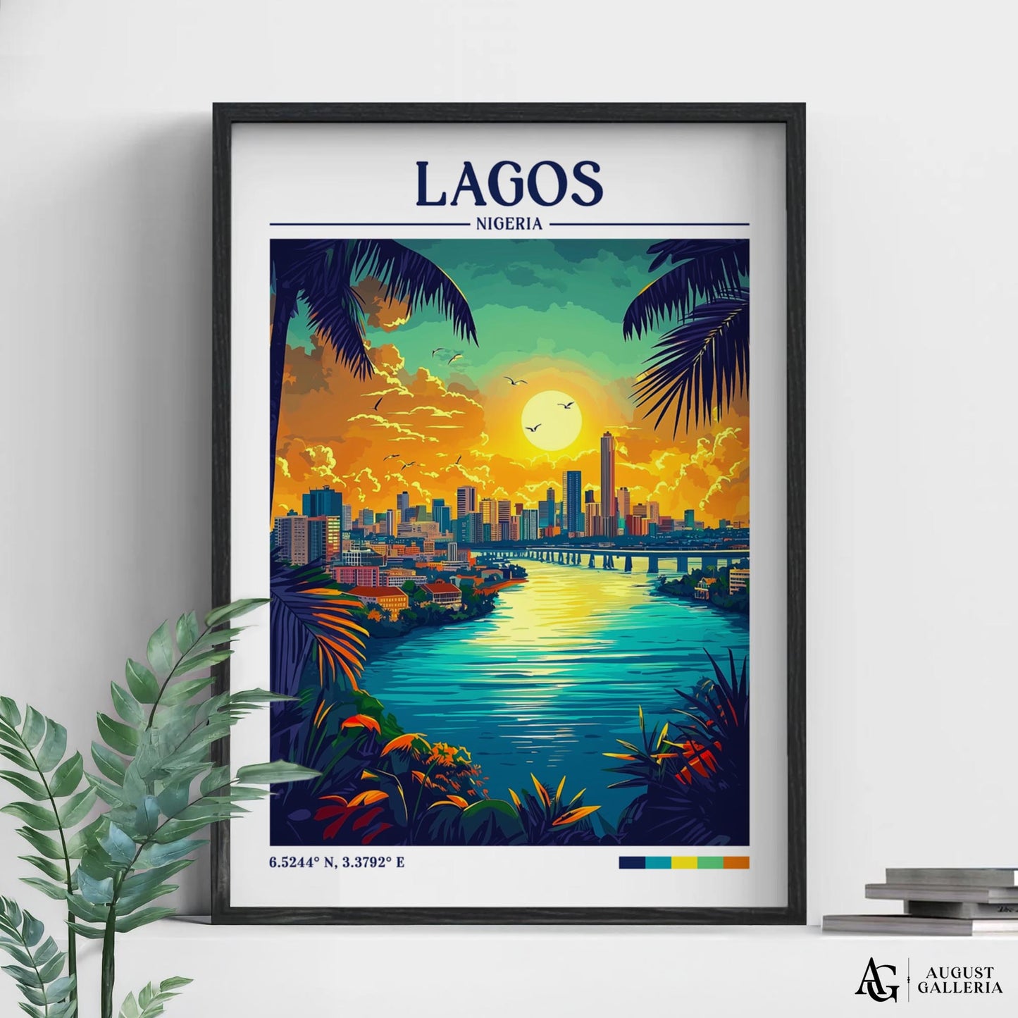 Lagos Nigeria Retro Travel Print