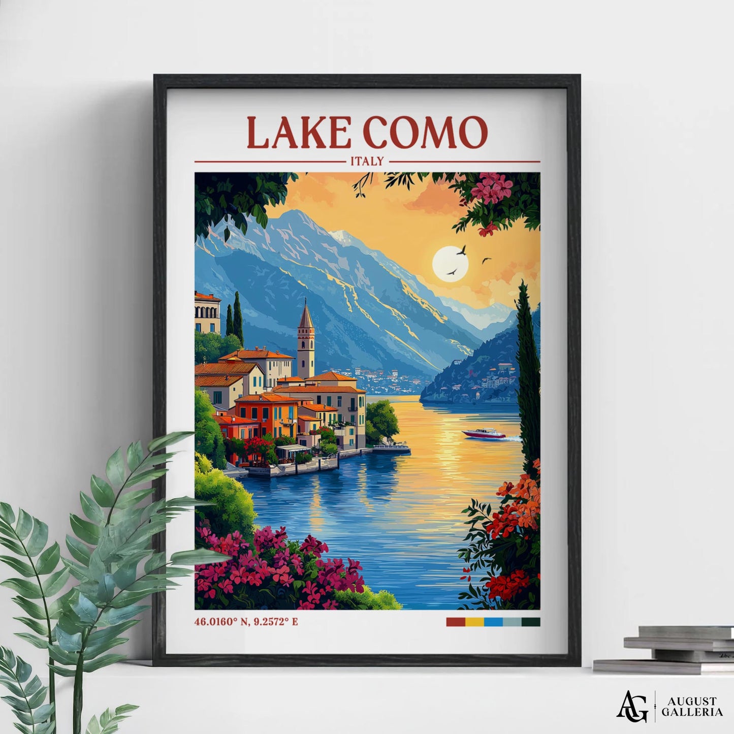 Lake Como Retro Travel Print