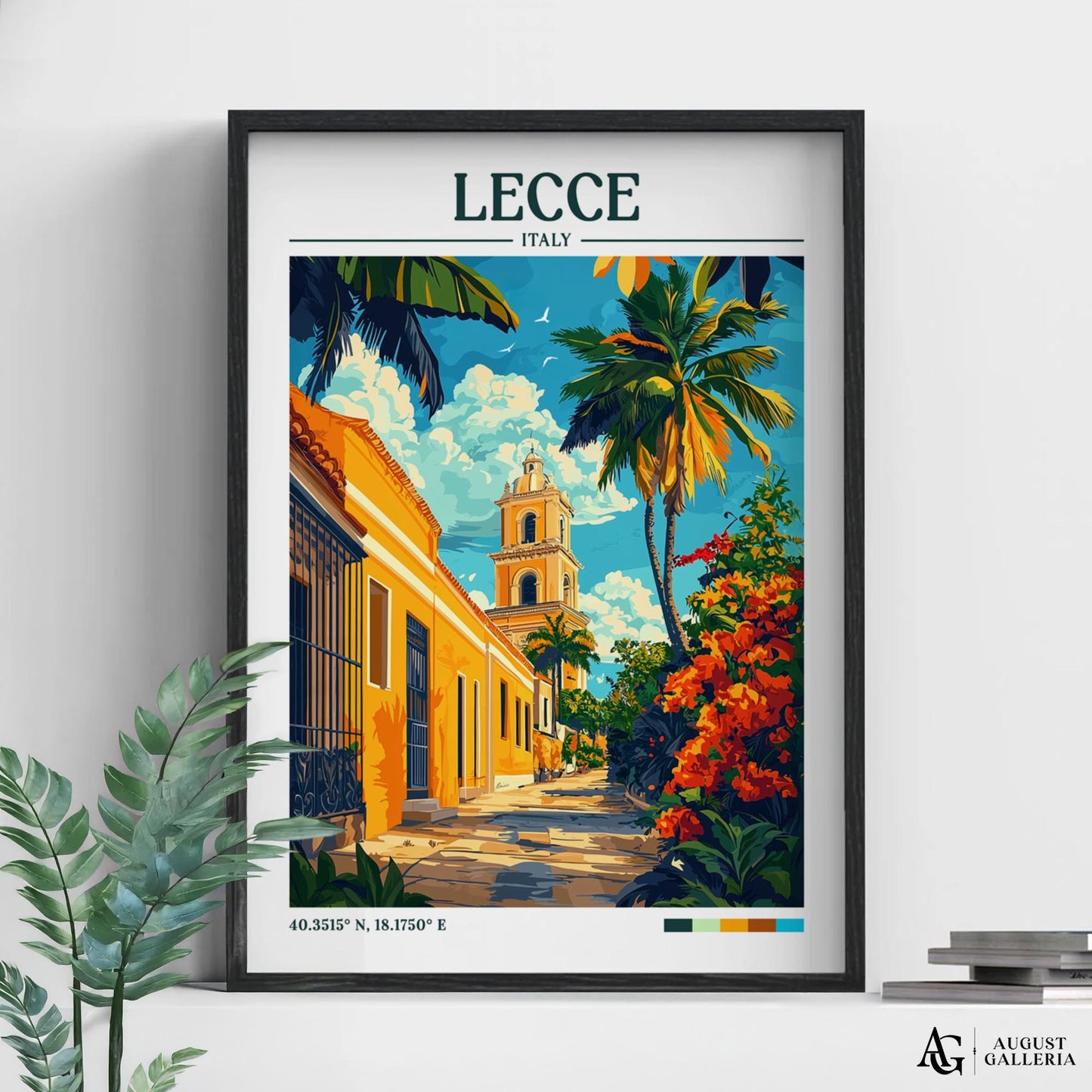 Lecce Italy Retro Travel Print