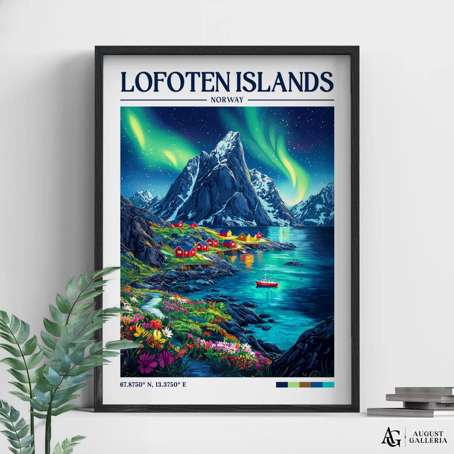Lofoten Islands Retro Travel Print