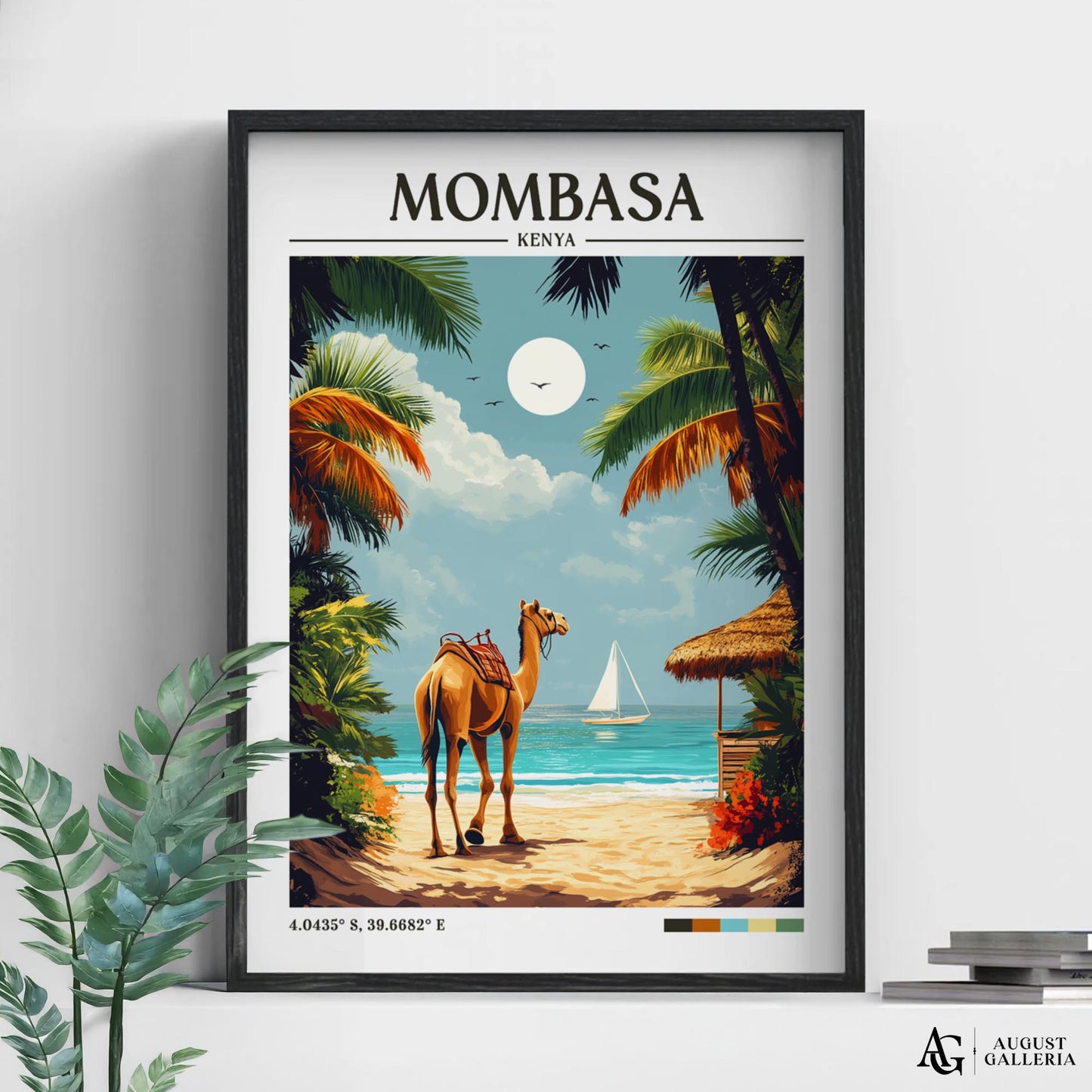 Mombasa Kenya Retro Travel Print