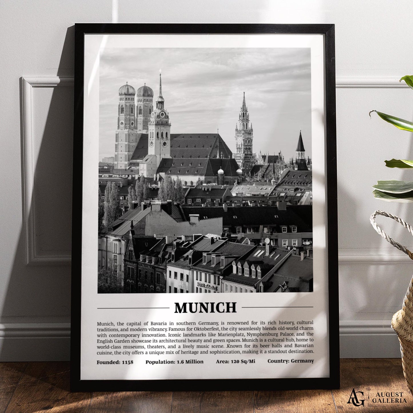 Munich Black & White City Print