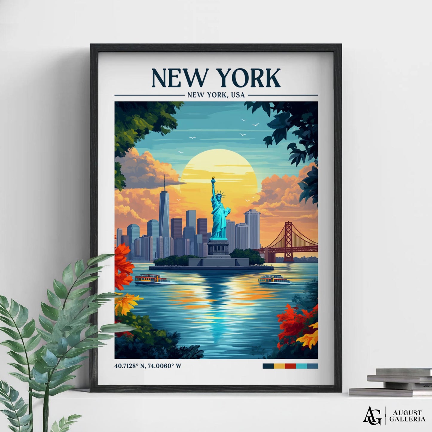 New York Retro Travel Print