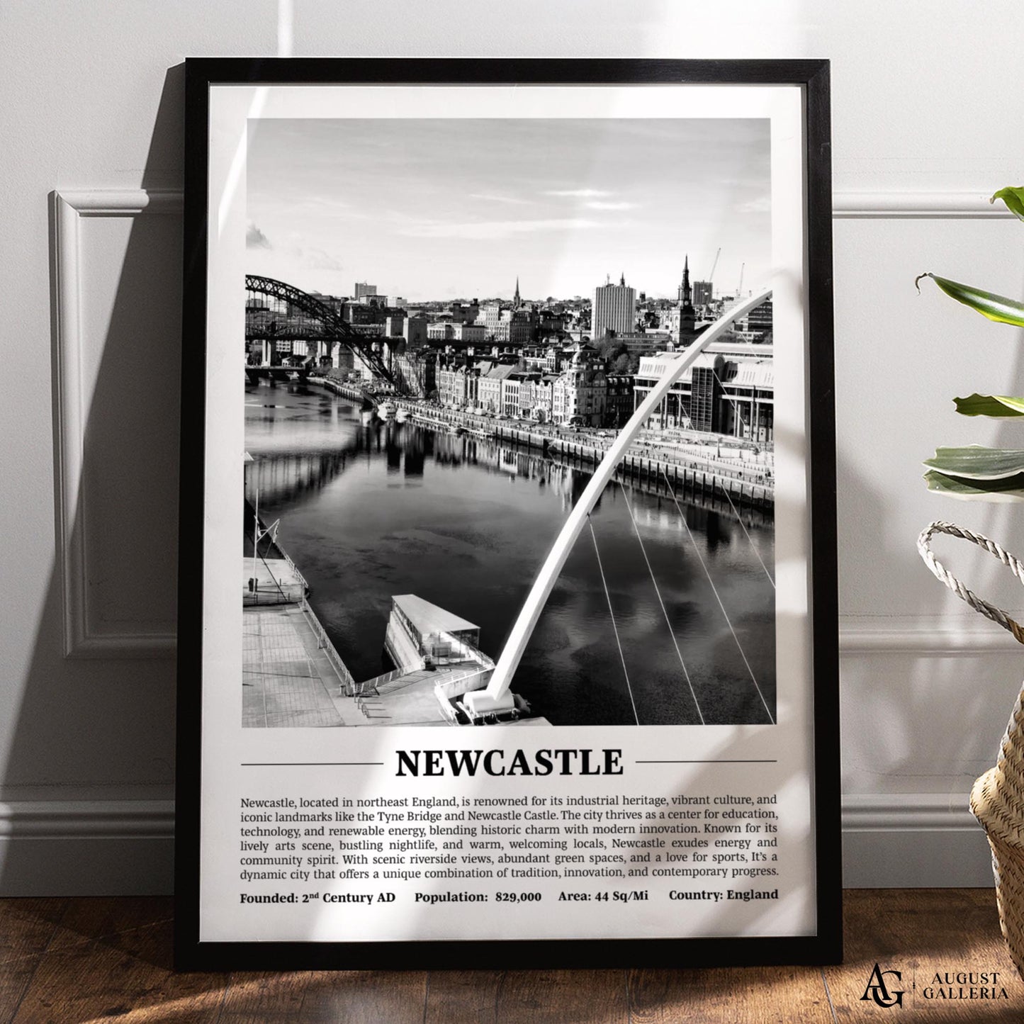 Newcastle Black & White City Print
