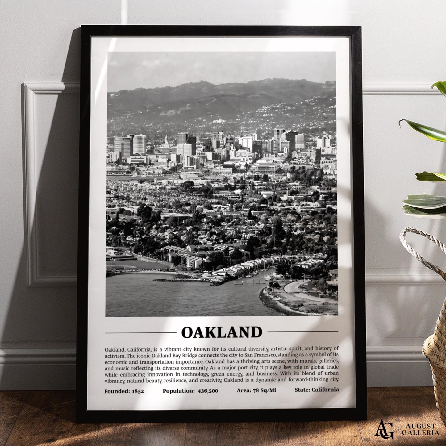 Oakland Black & White City Print