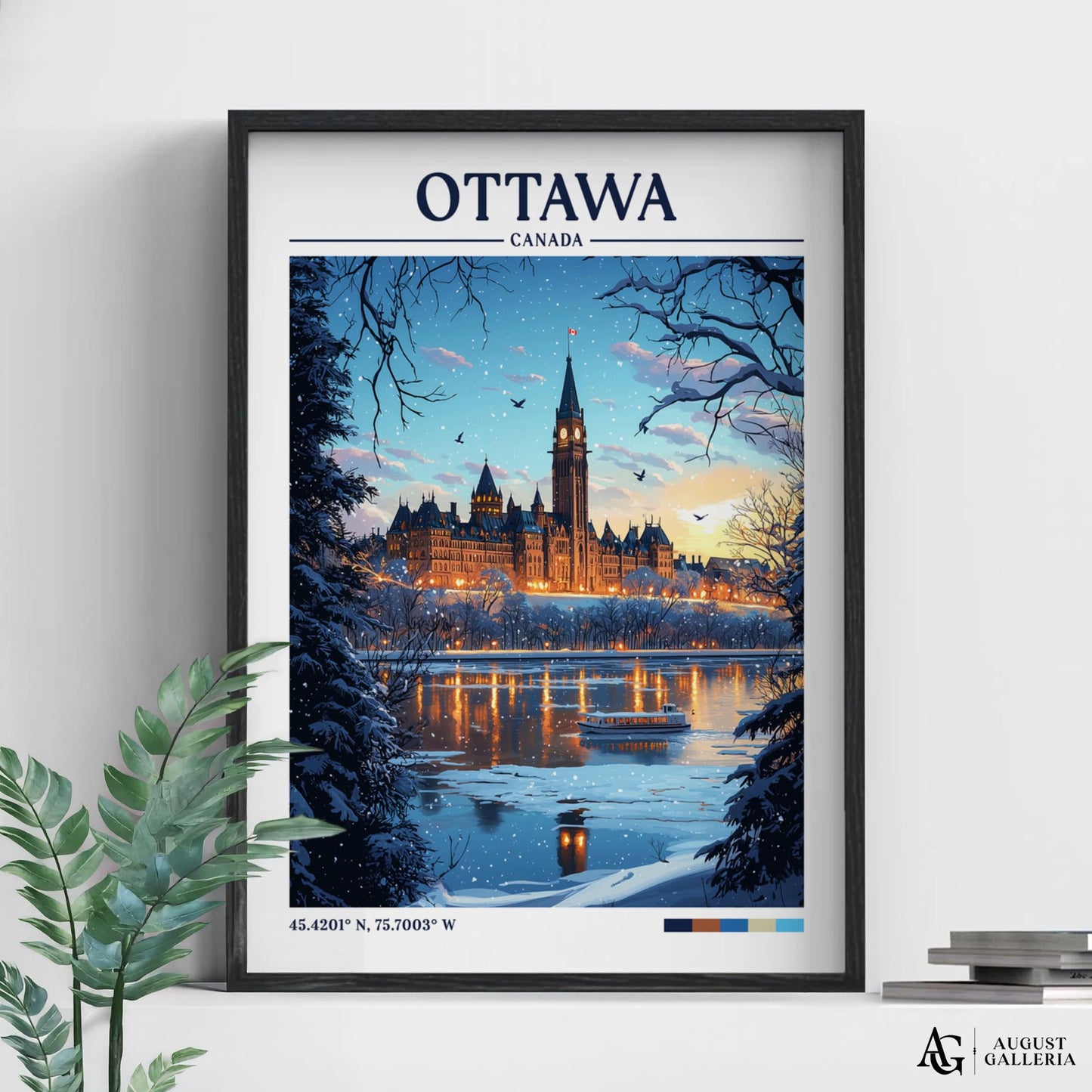 Ottawa Canada Retro Travel Print
