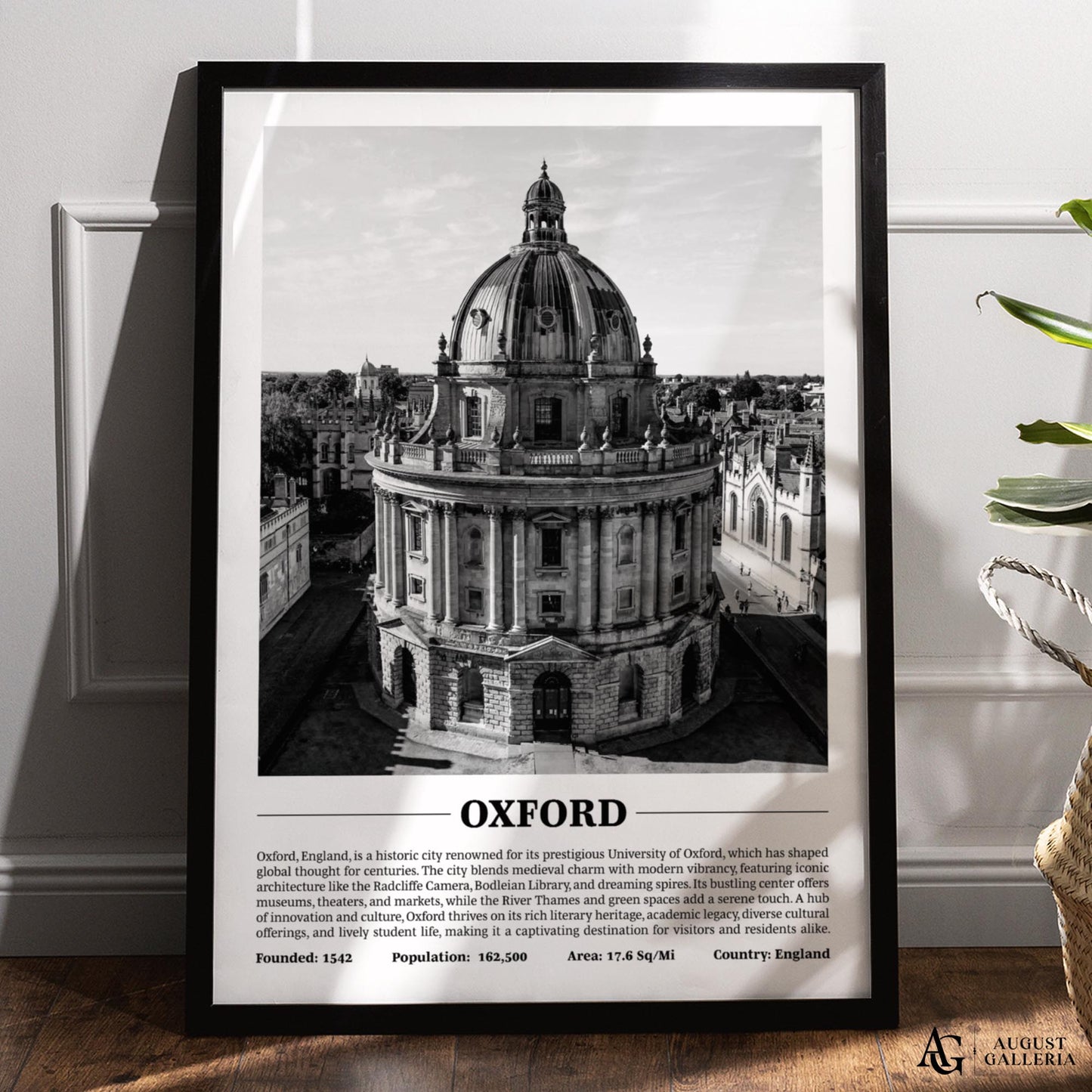 Oxford Black & White City Print