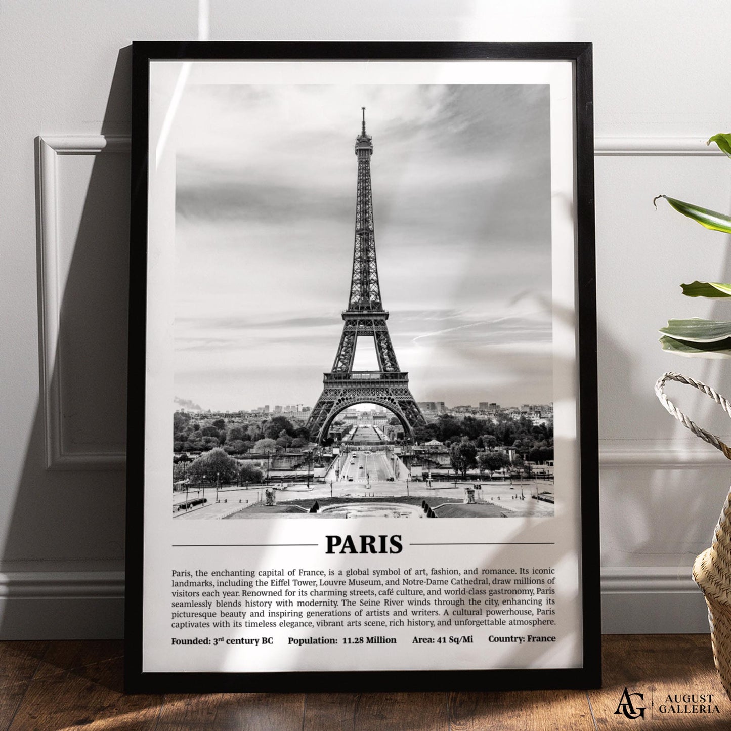 Paris Black & White City Print