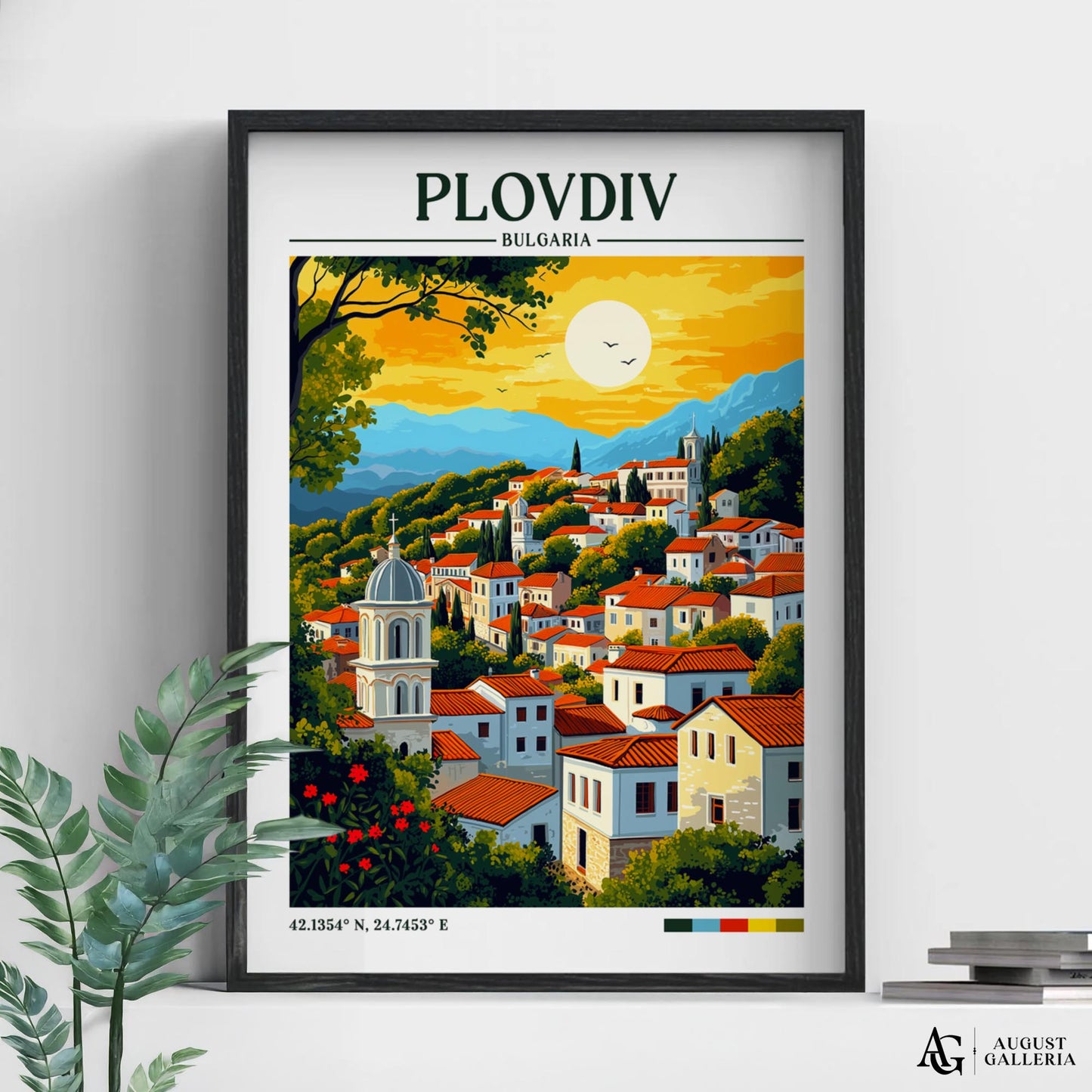 Plovdiv Bulgaria Retro Travel Print
