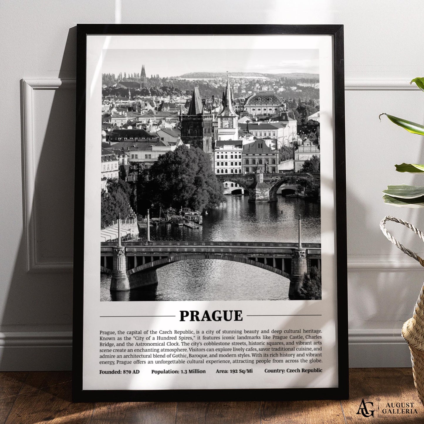 Prague Black & White City Print