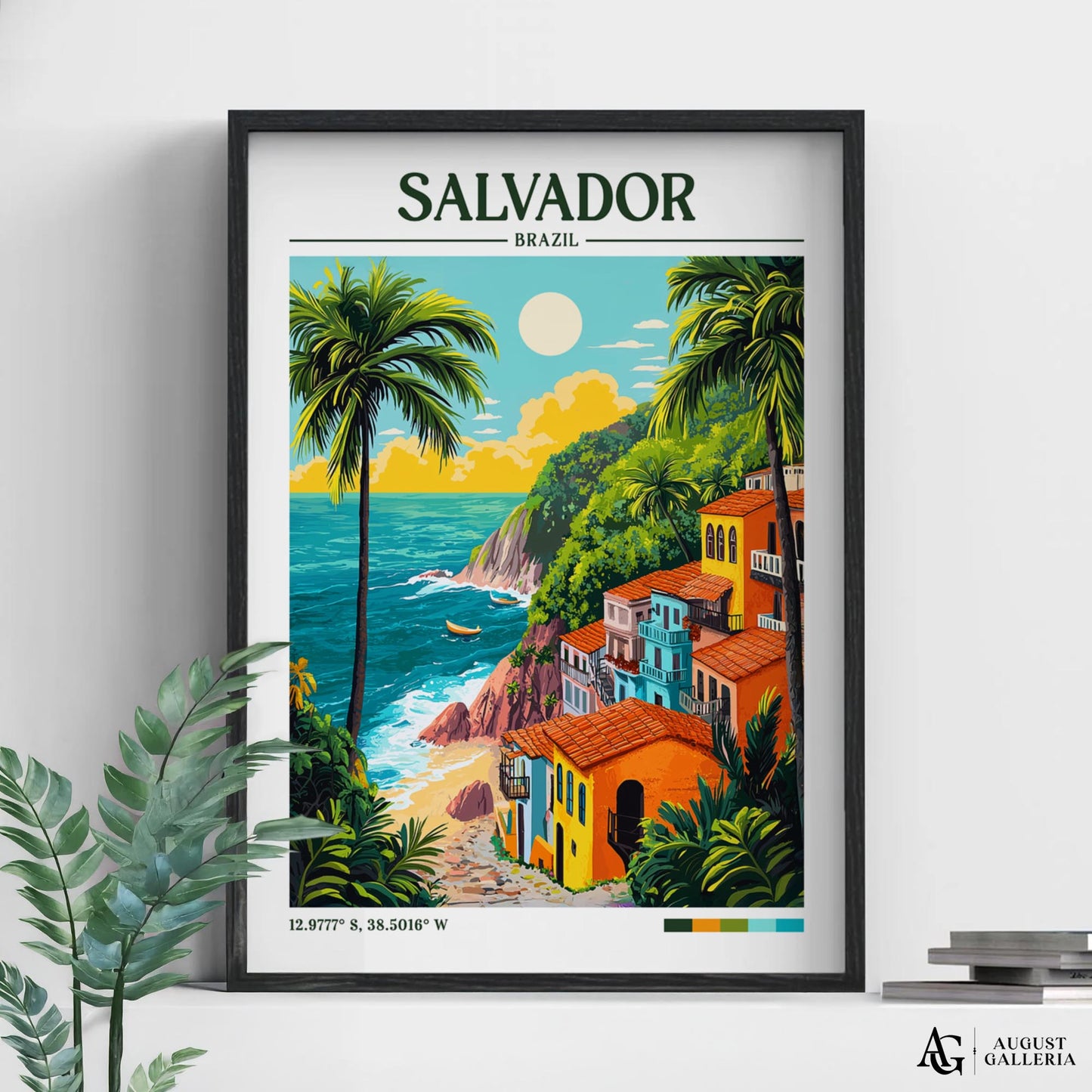 Salvador Brazil Retro Travel Print