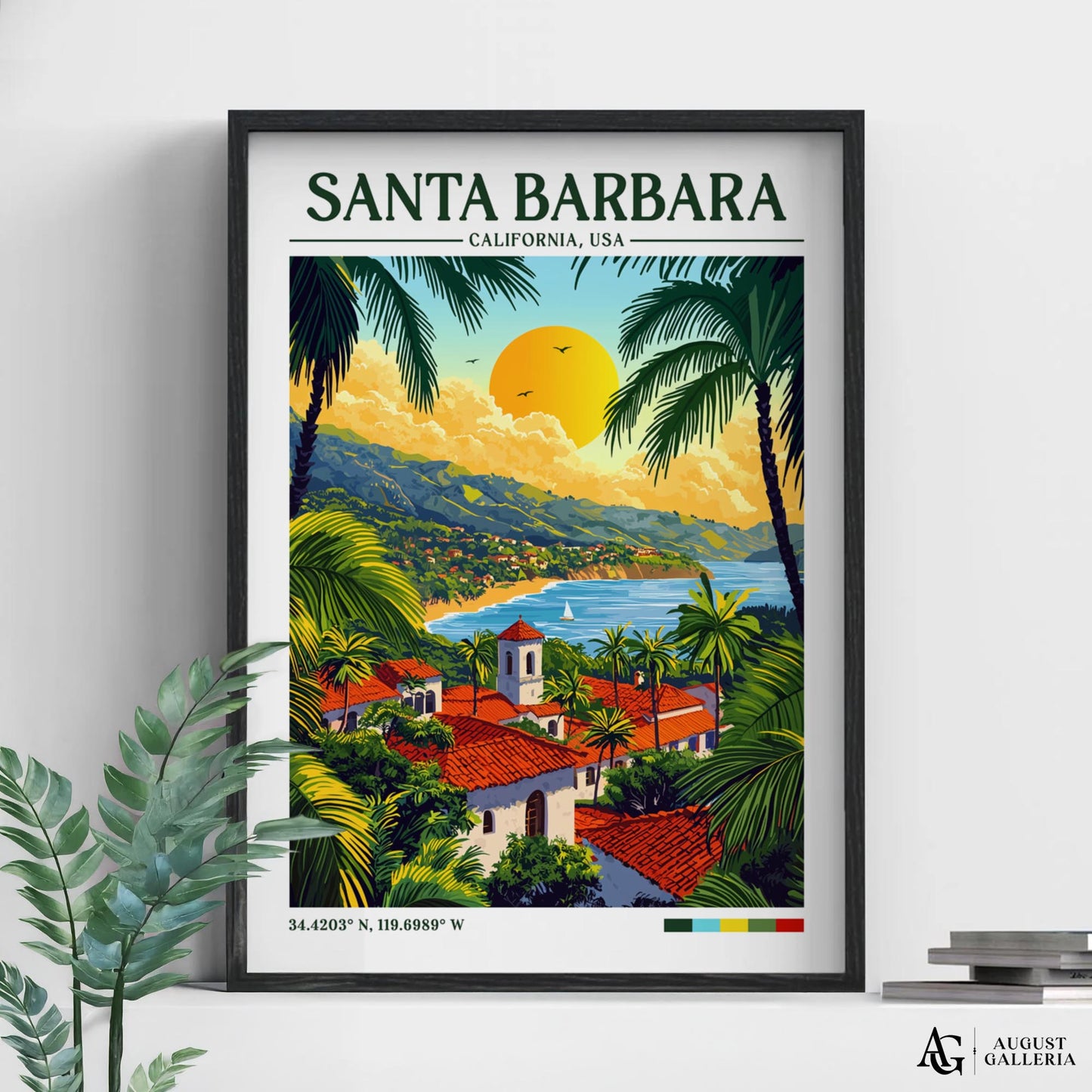 Santa Barbara Retro Travel Print
