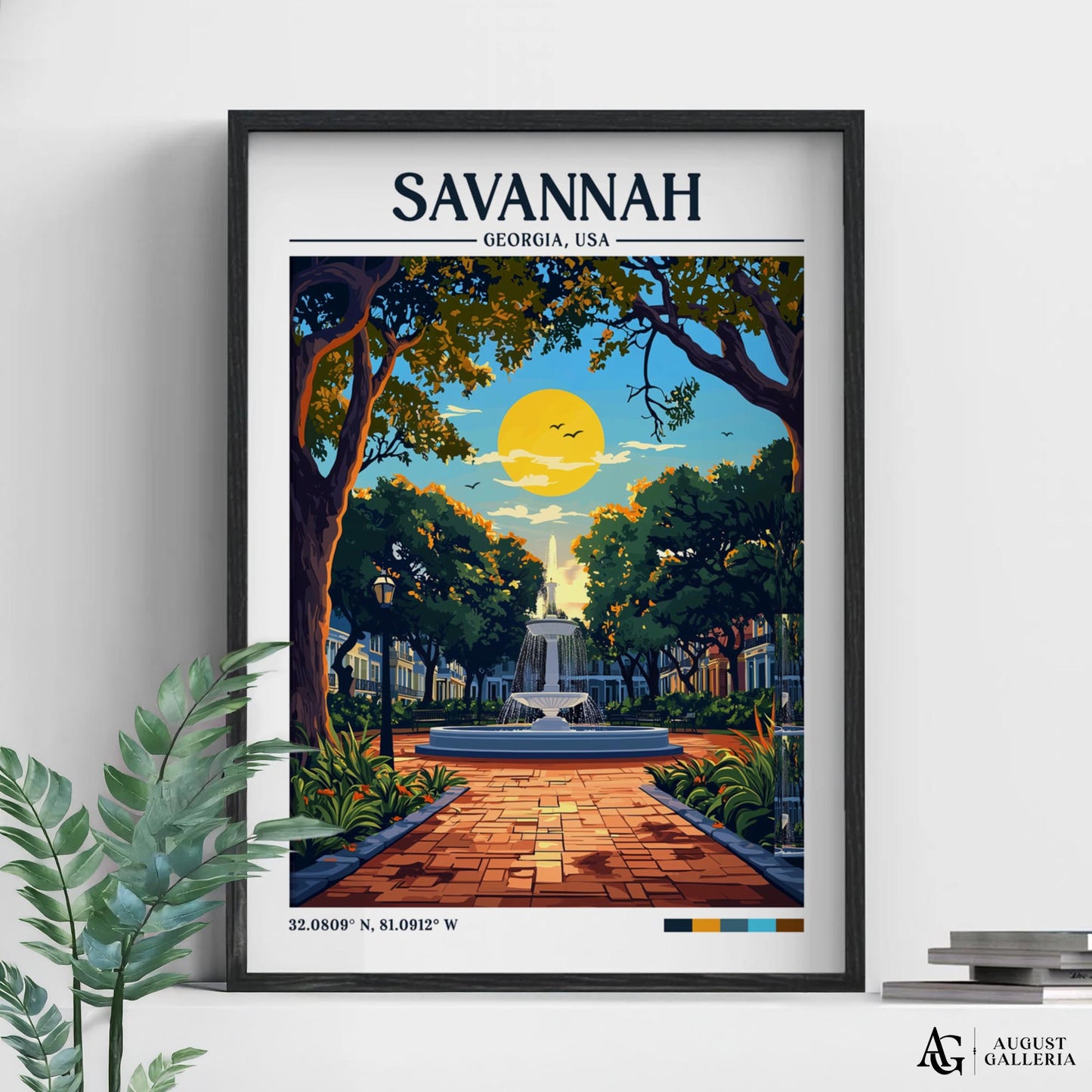 Savannah Georgia Retro Travel Print