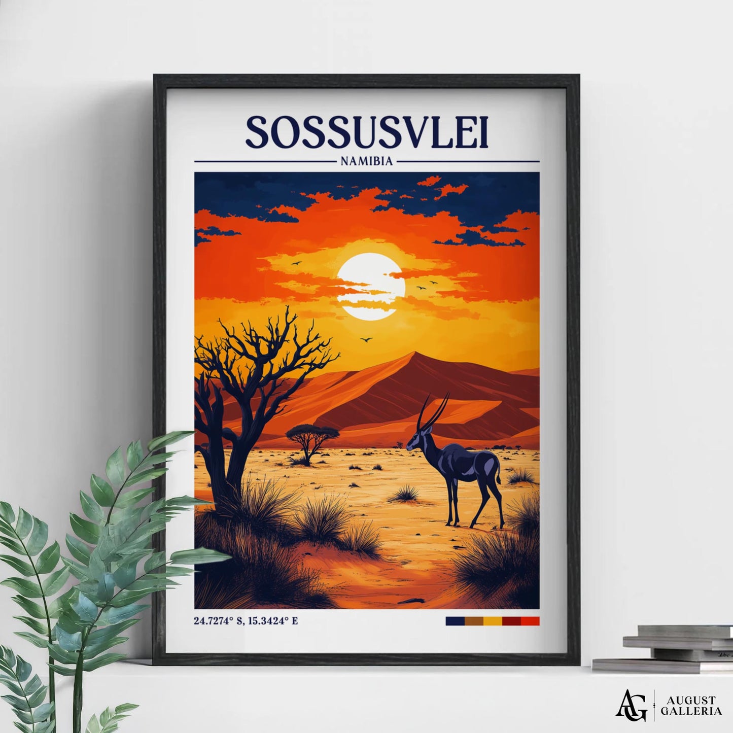 Sossusvlei Namibia Retro Travel Print