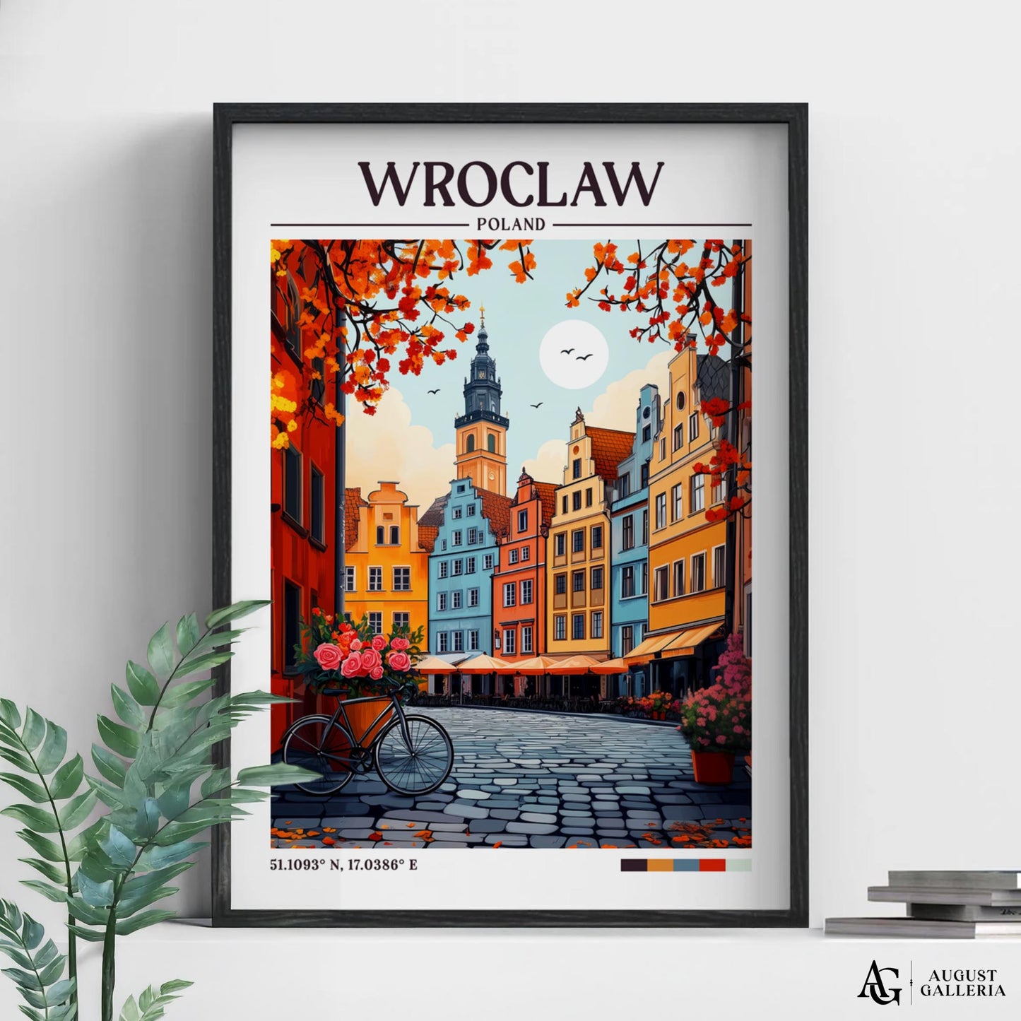 Wrocław Poland Retro Travel Print