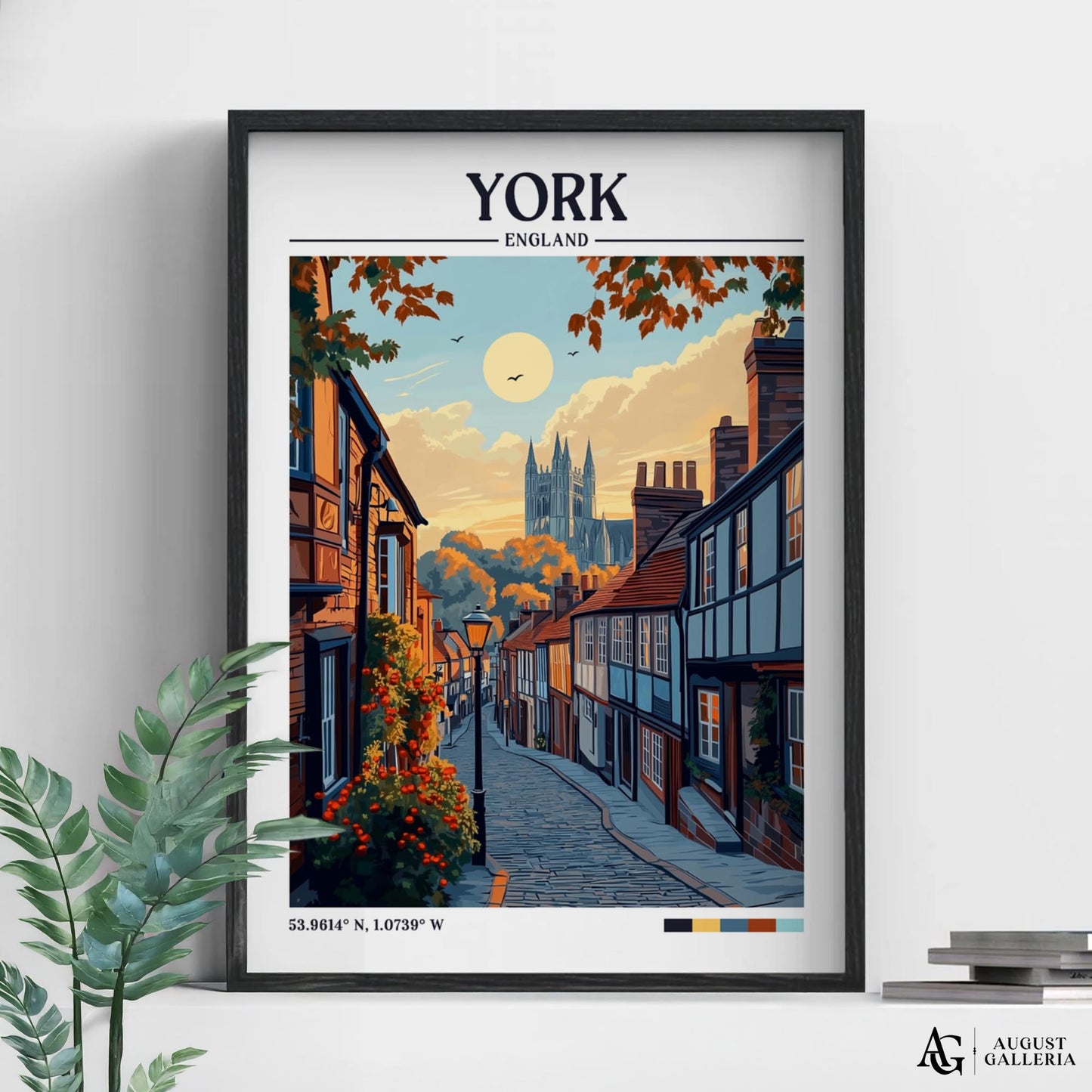 York England Retro Travel Print