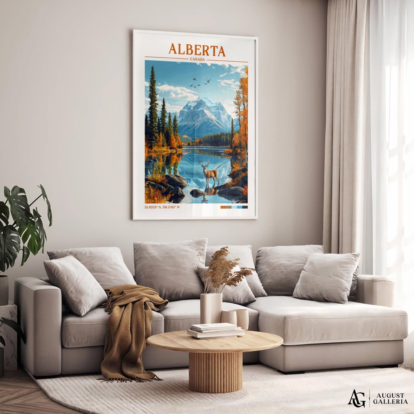 Alberta Canada Retro Travel Print