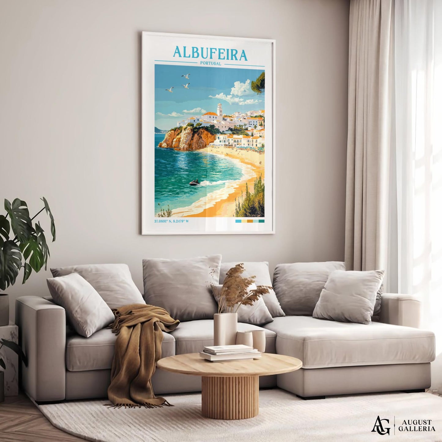 Albufeira Portugal Retro Travel Print