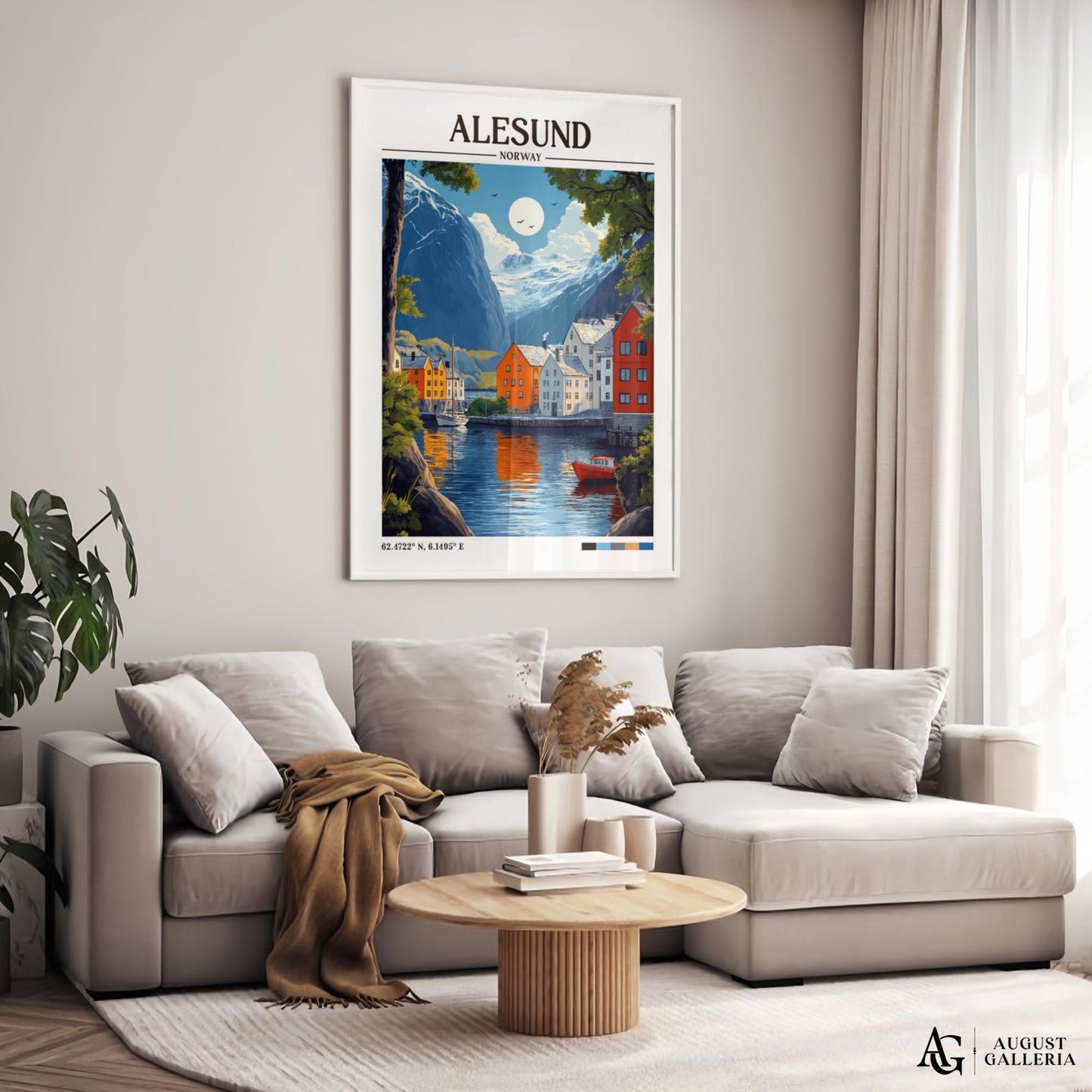 Ålesund Norway Retro Travel Print