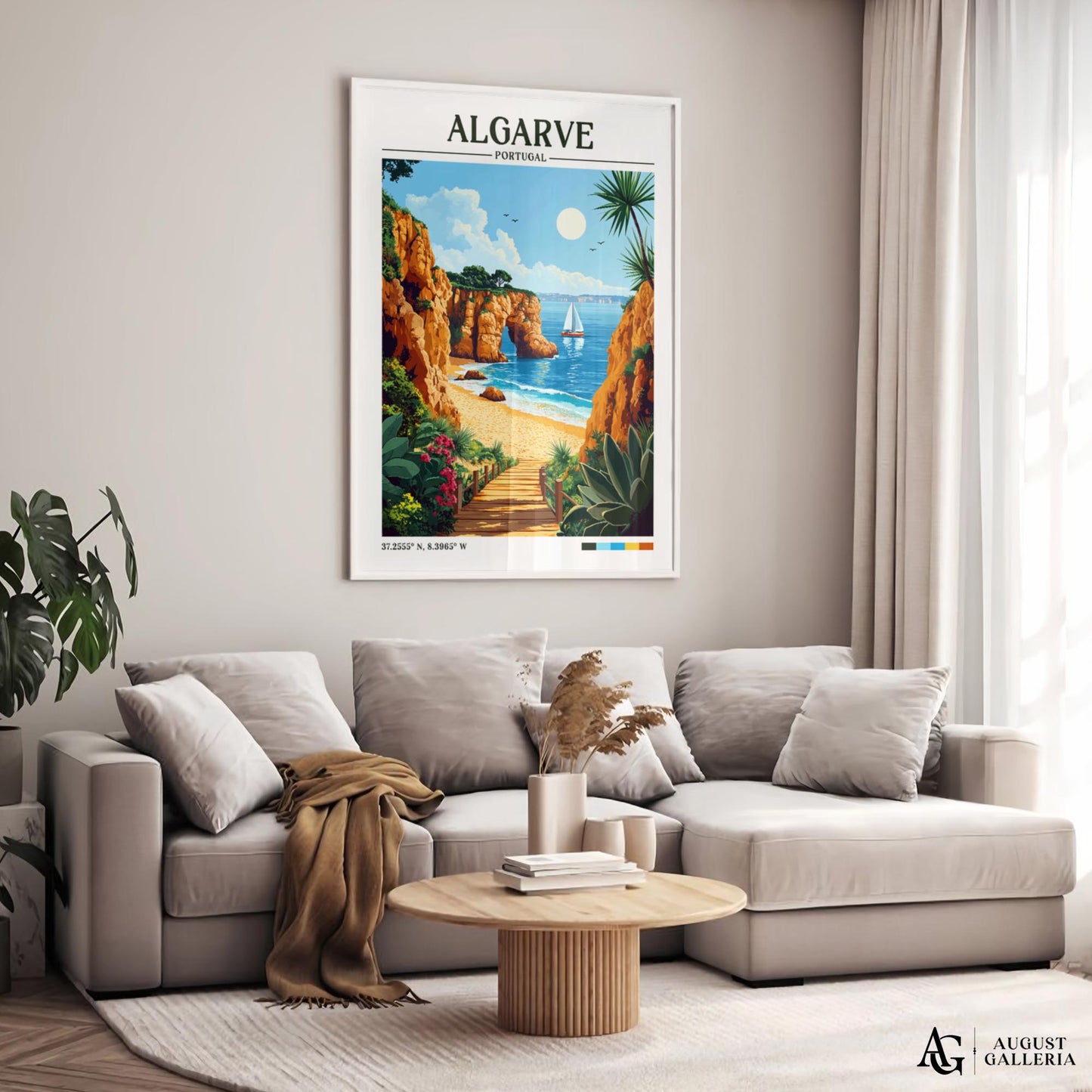 Algarve Portugal Retro Travel Print
