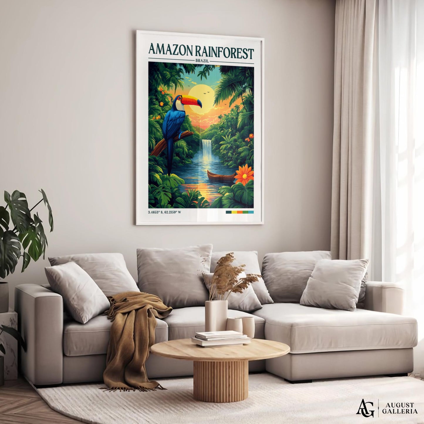 Amazon Rainforest Retro Travel Print
