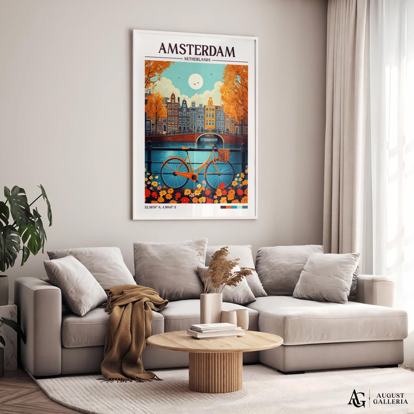Amsterdam Netherlands Retro Travel Print