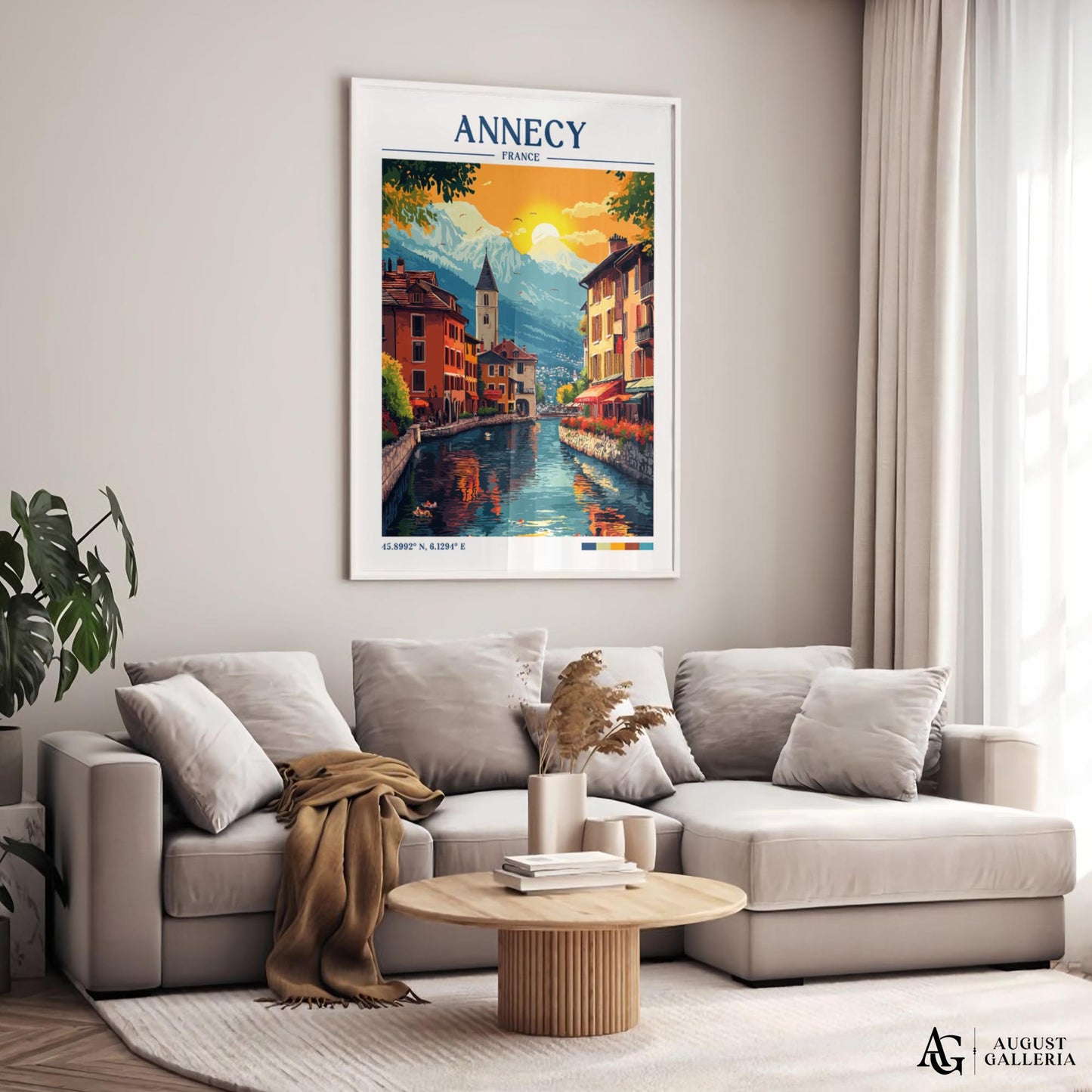 Annecy France Retro Travel Print