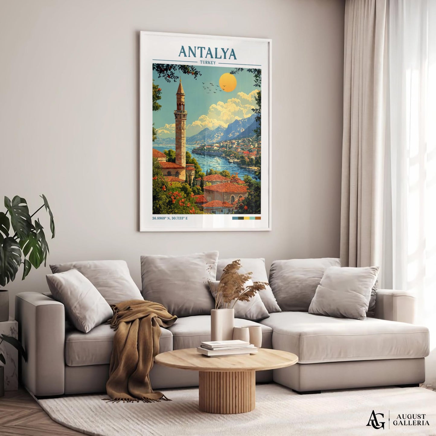 Antalya Turkey Retro Travel Print