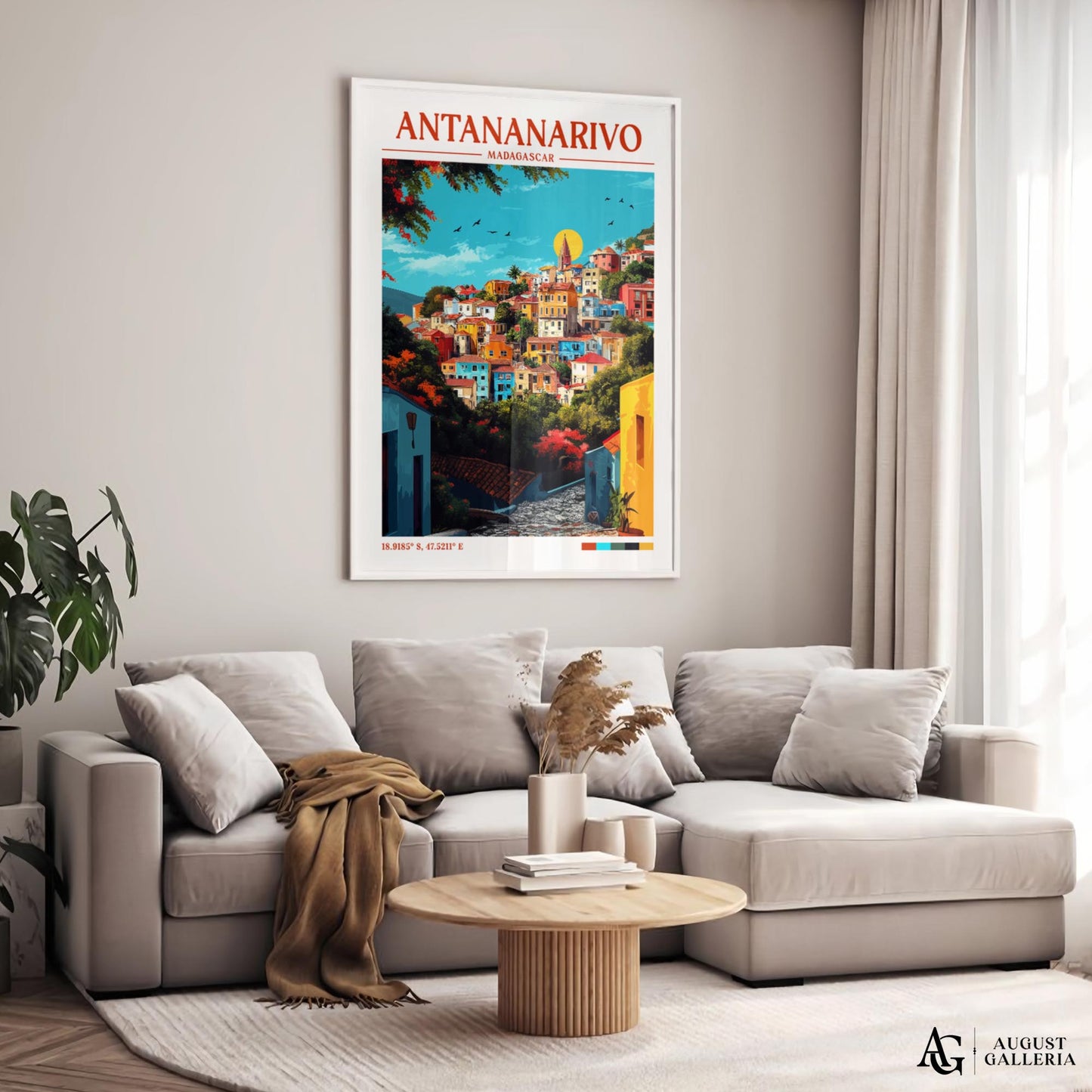 Antananarivo Madagascar Retro Travel Print