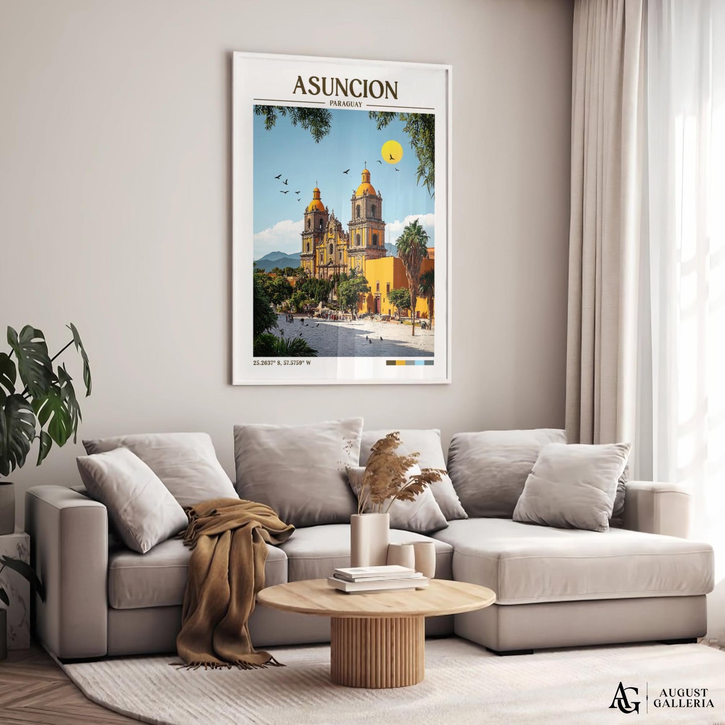 Asunción Paraguay Retro Travel Print