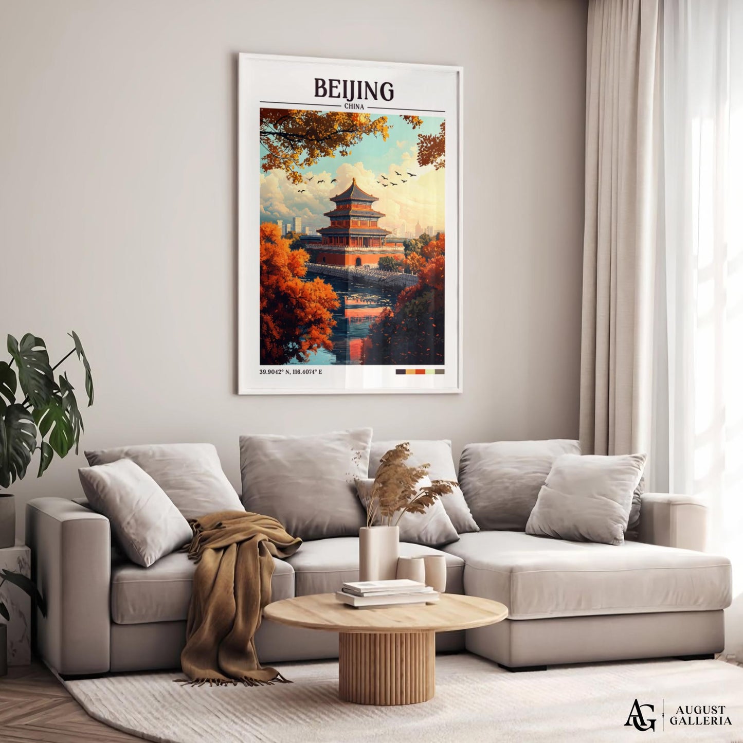 Beijing China Retro Travel Print